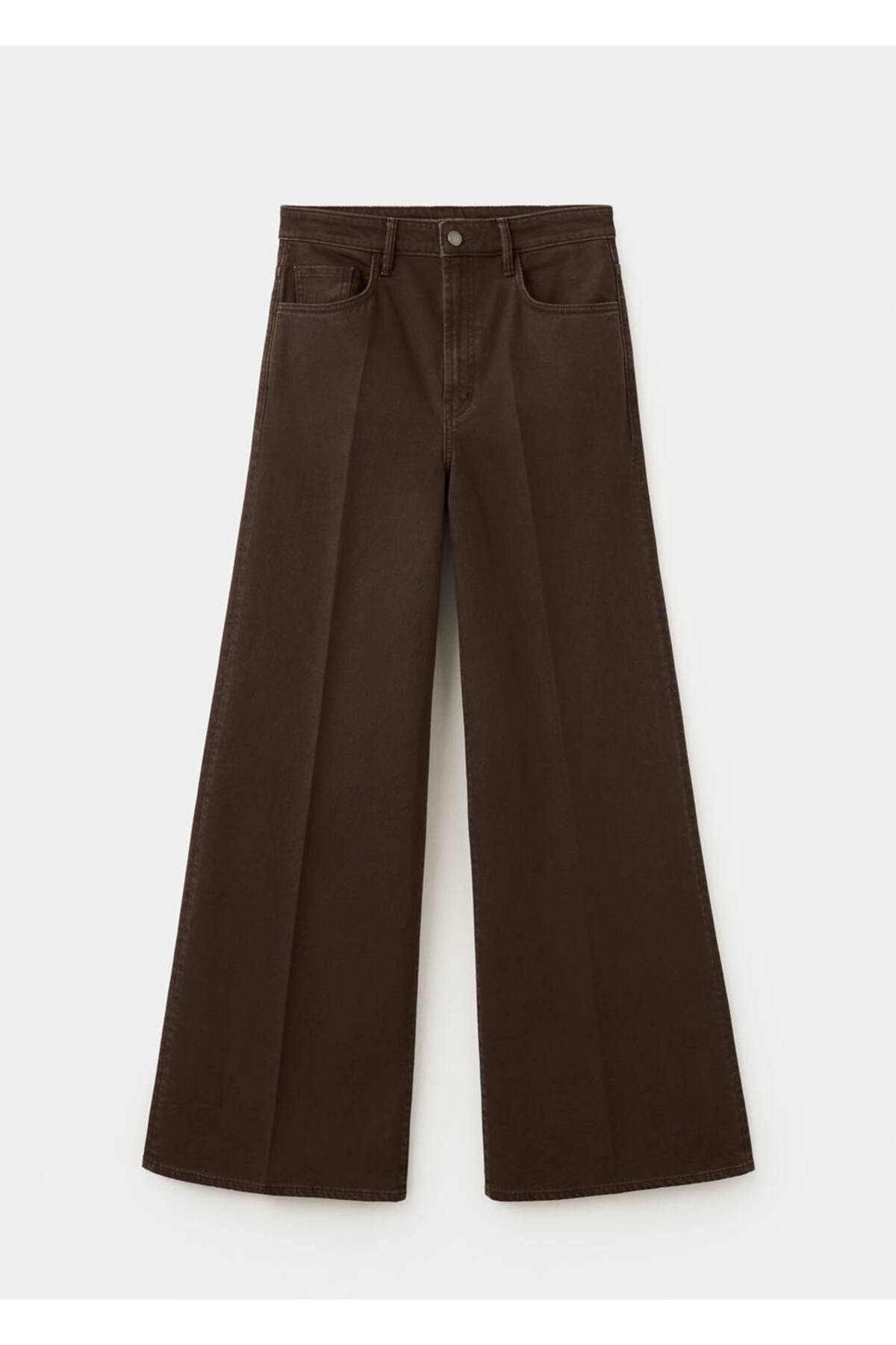 MANGO  Yüksek bel wide leg jean pantolon - Görsel 3