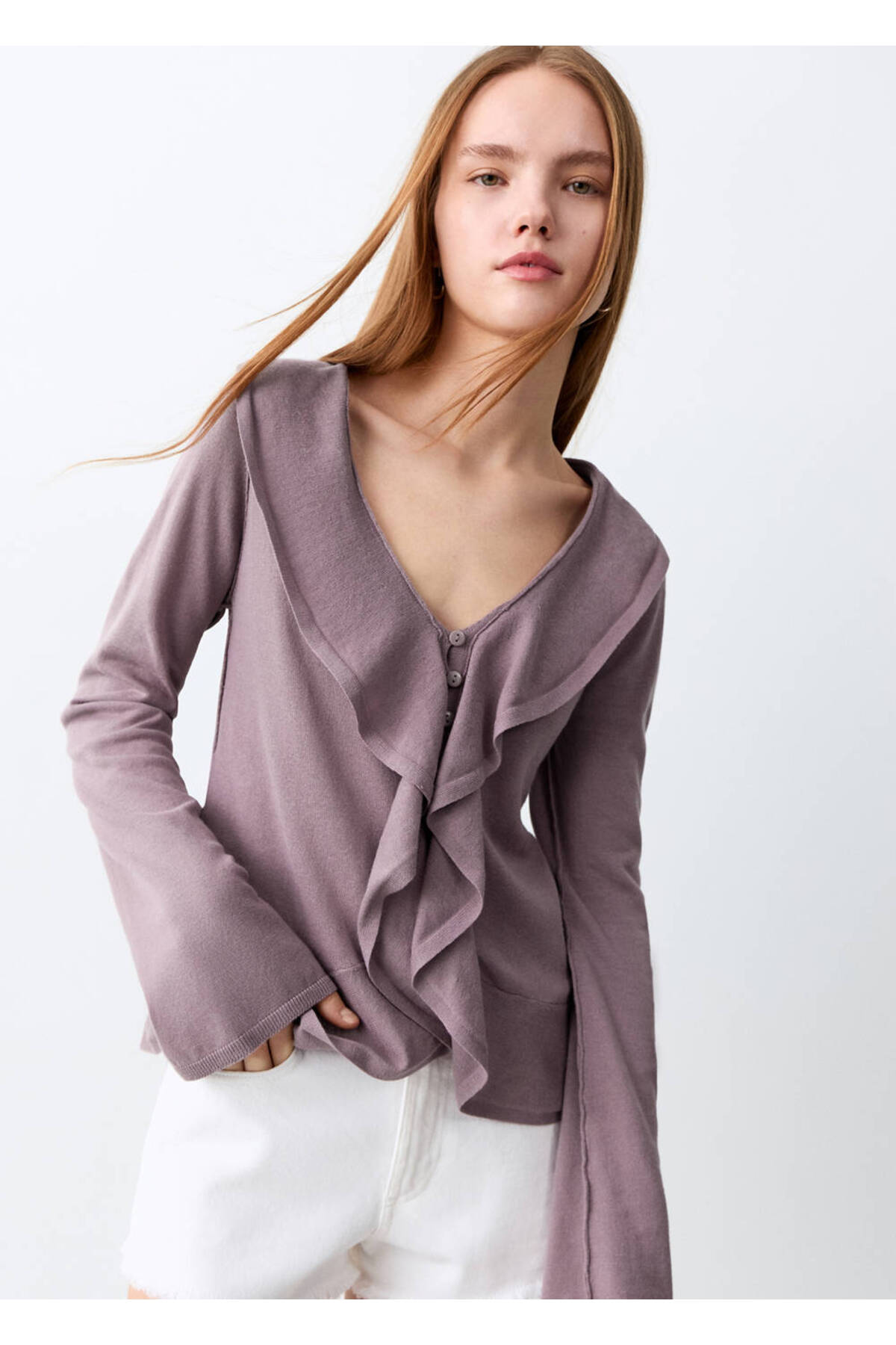 MANGO Teen  Fırfırlı hırka