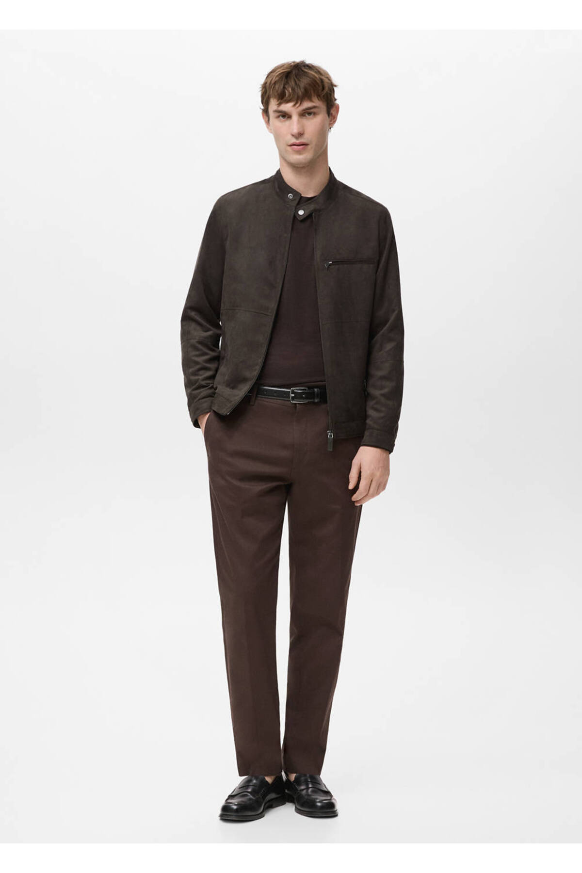 MANGO Man  Suni süet biker ceket - Görsel 2