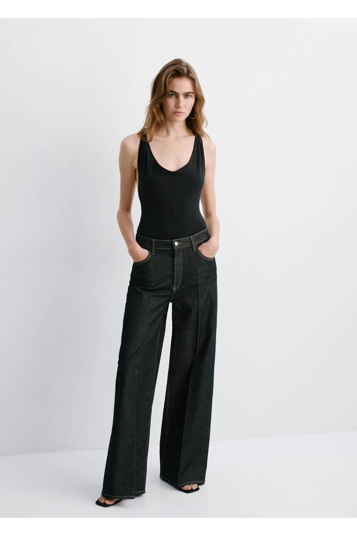 MANGO  Yüksek belli Wideleg jean - Görsel 2