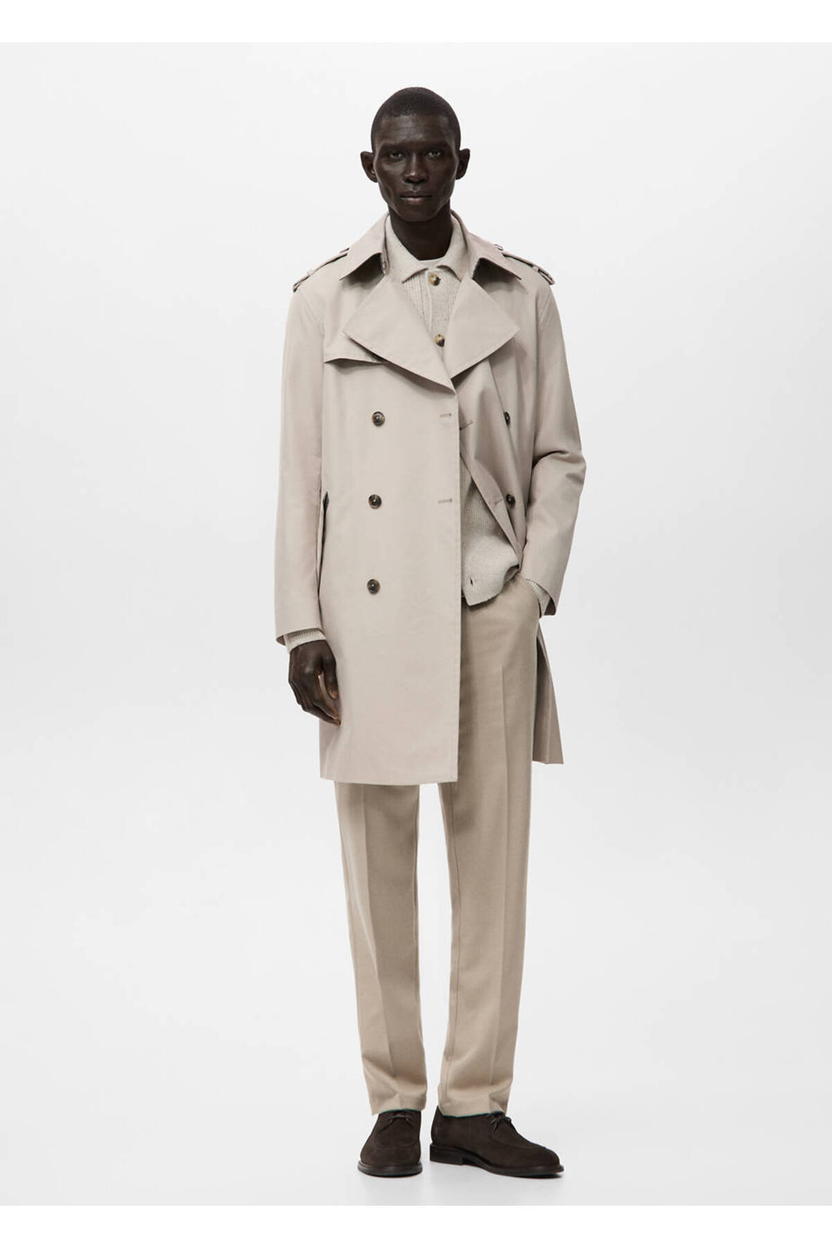 MANGO Man  Kemerli su itici trençkot - Görsel 2