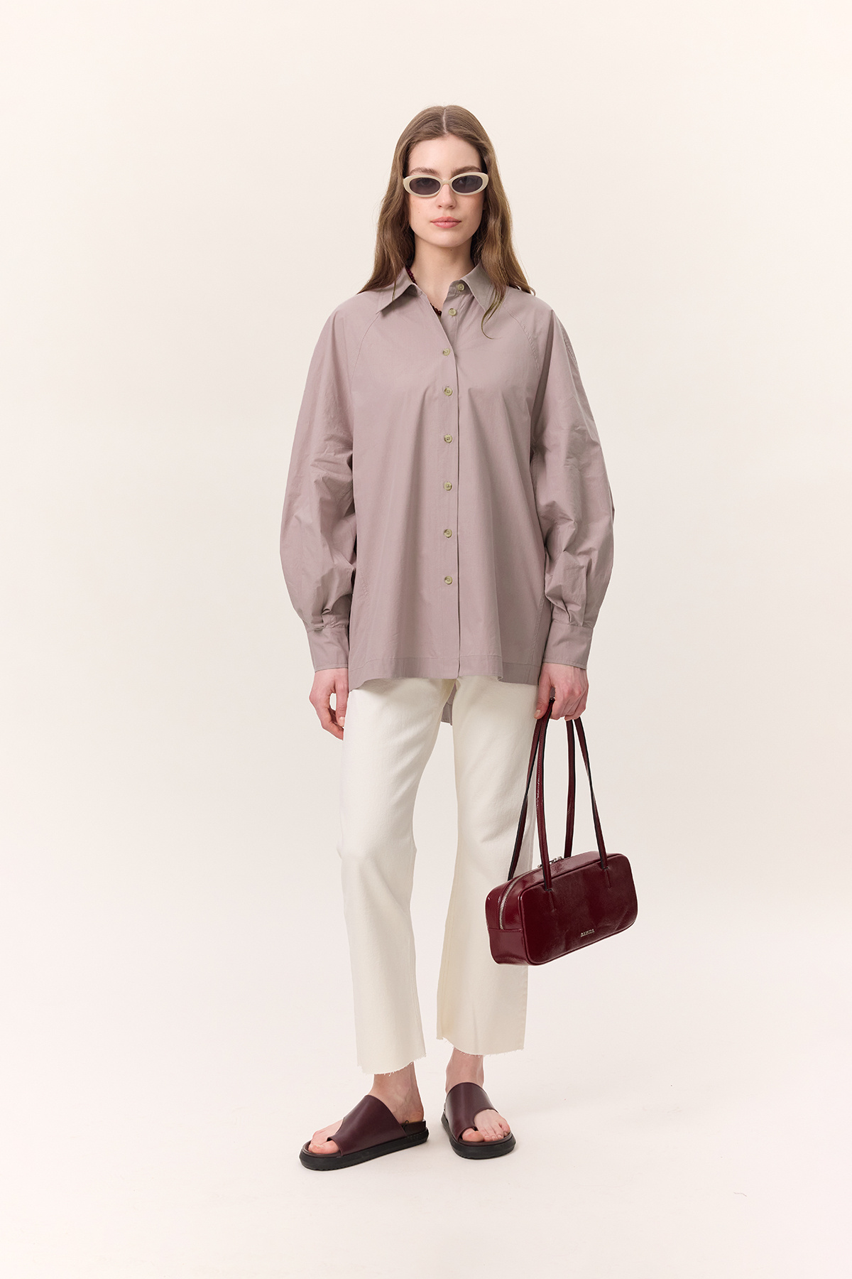 WIDE SLEEVE DETAIL SHIRT LILAC