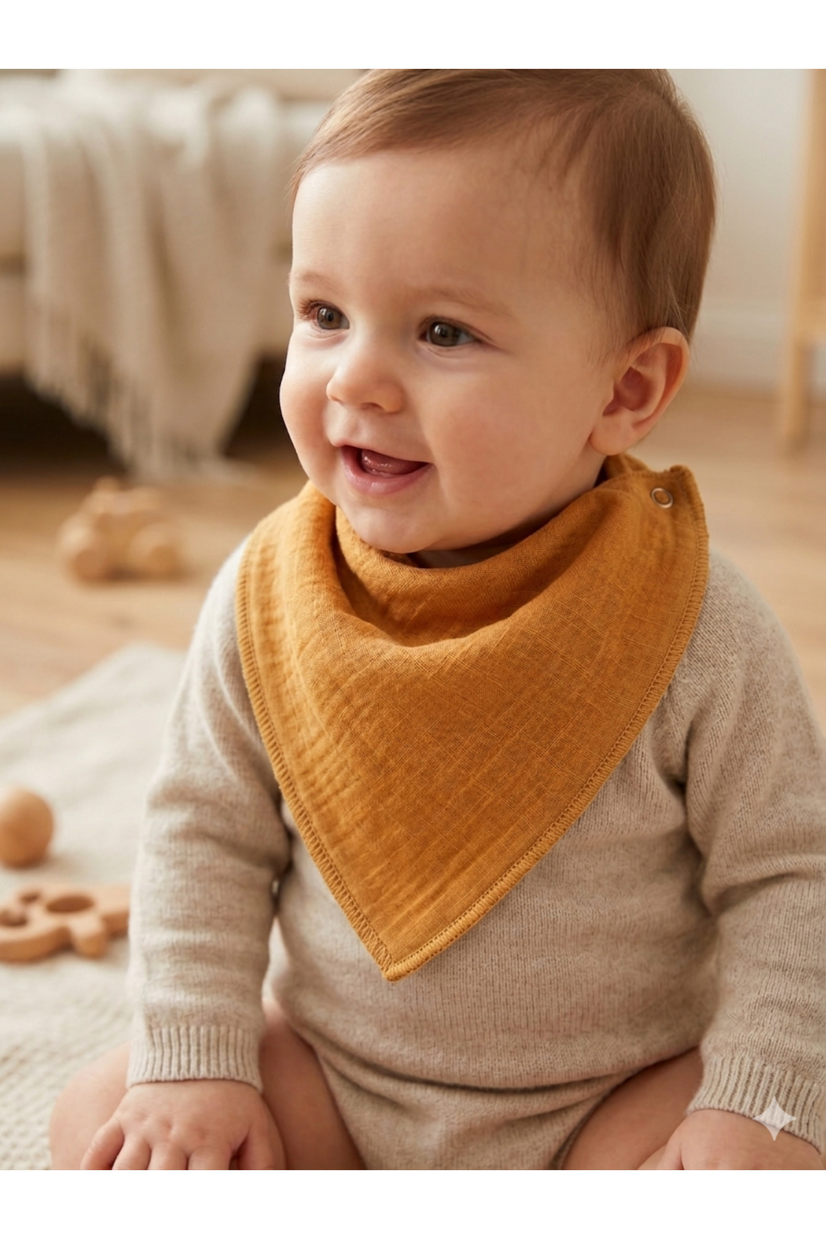 Enhitbaby 5 Adet Sıvı Geçirmez Müslin Fular Önlük Set, %100 Pamuk, Yıkanabilir fotoğrafı 5 (önizleme)