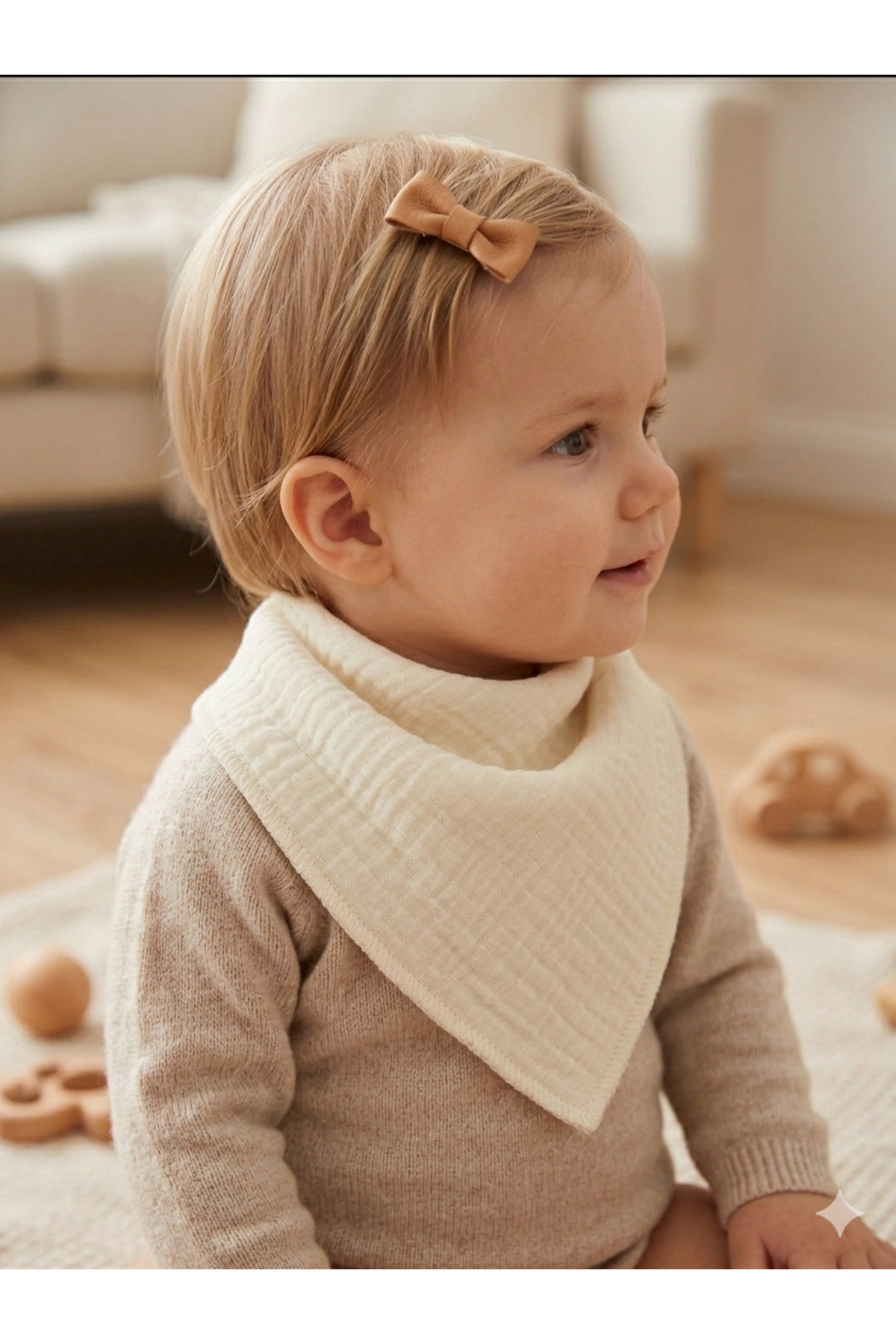 Enhitbaby 5 Adet Sıvı Geçirmez Müslin Fular Önlük Set, %100 Pamuk, Yıkanabilir fotoğrafı 2 (önizleme)