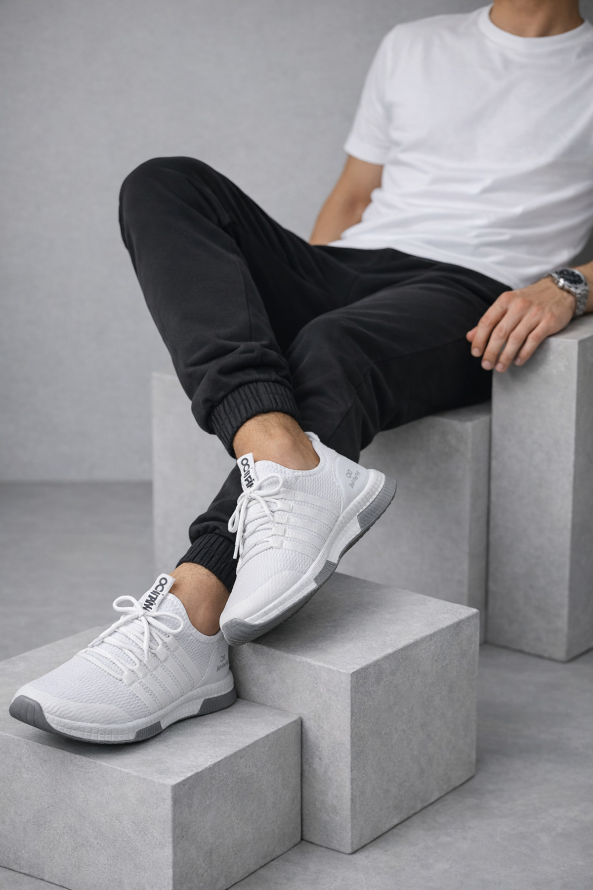 infinite8  Kadın Erkek Bez Spor, Günlük Ayakkabı Beyaz - Görsel 2