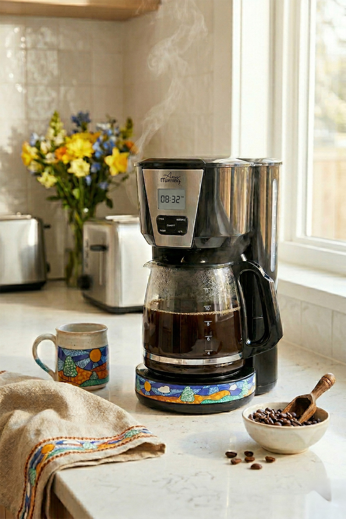 Any Morning Zaman Ayarlı Filtre Kahve Makinesi, Demleme Yoğunluk Ayarlı 1000 W 2 L SH21515B