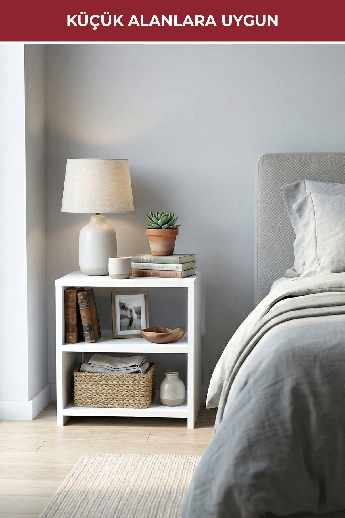 Genel Markalar Bölmeli Yatak Odası Komodini Beyaz fotoğrafı 2 (önizleme)