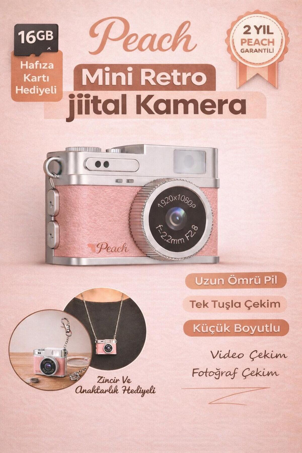 PeacHTec PEACHTECH Mini Kamera 1080P HD – Anahtarlık Boyut, Retro