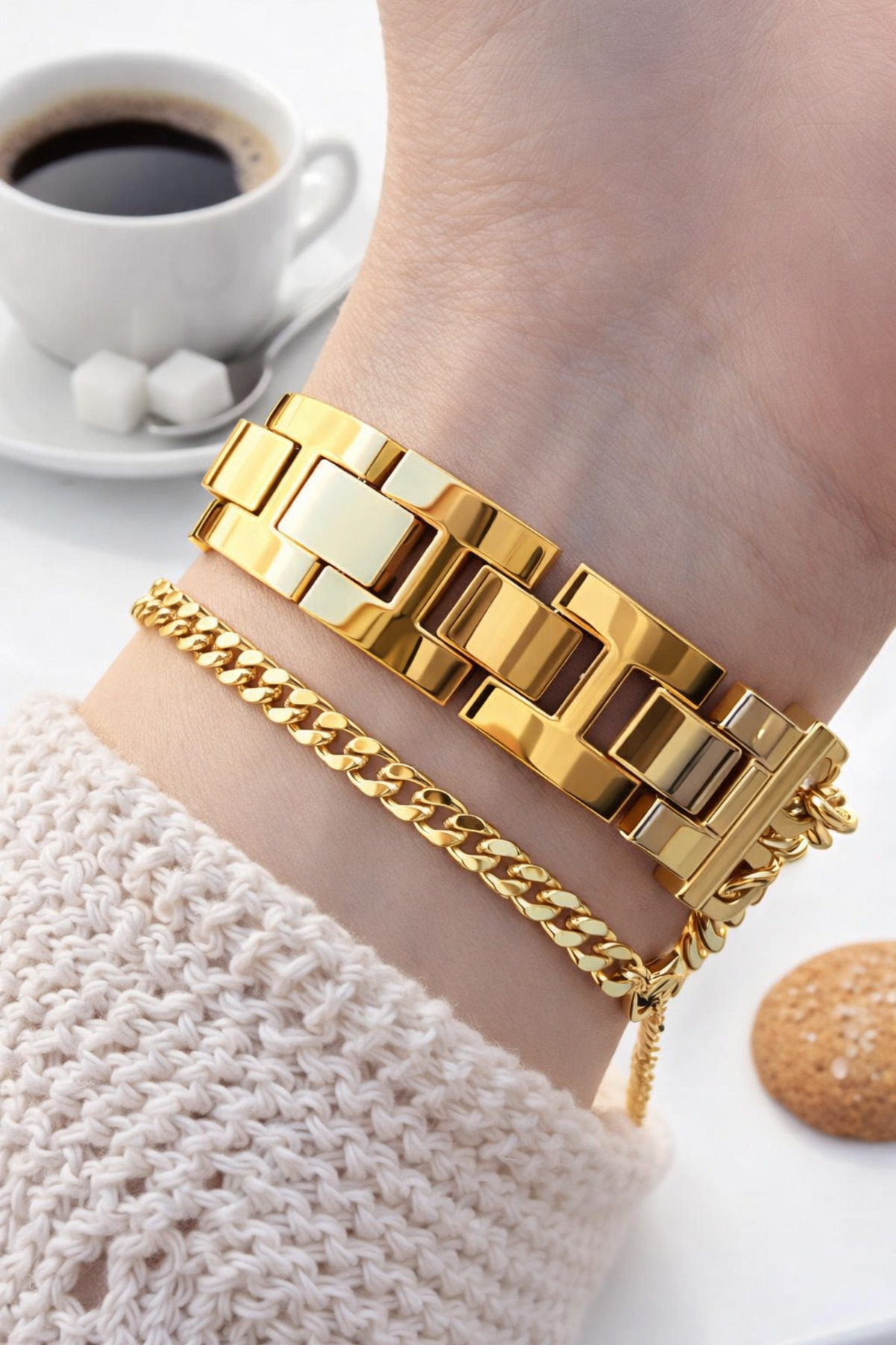 Daniel Klein  Zincirli Desenli Efsane Model Çelik Kordon 30 Mt Suya Dayanıklı Kadın Kol Saati Bileklik - Görsel 4