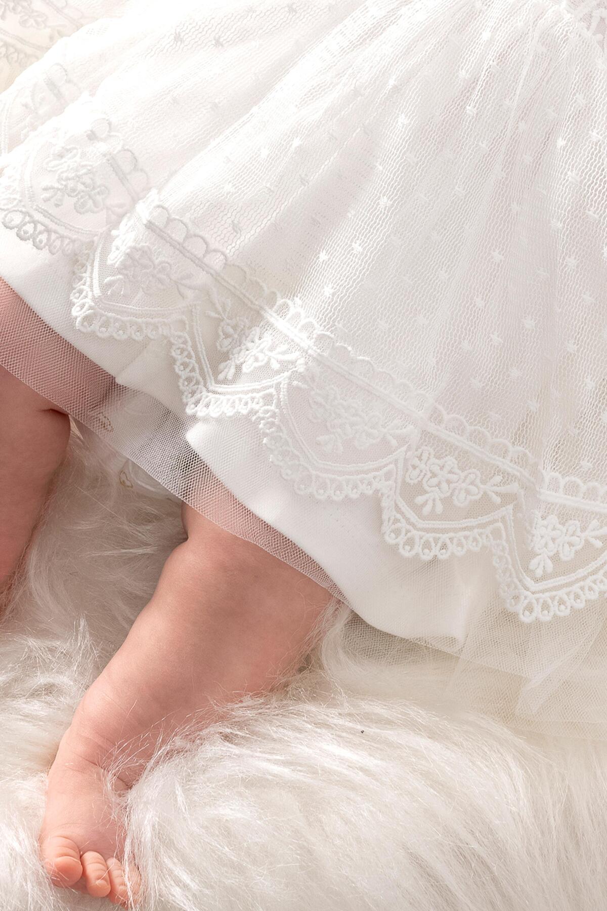 Sitilin Kız Bebek Mevlüt Elbisesi Gelinlik Fransız Dantelli Mevlit Takımı Bebek Mevlütlük Seti STL6565 fotoğrafı 7 (önizleme)