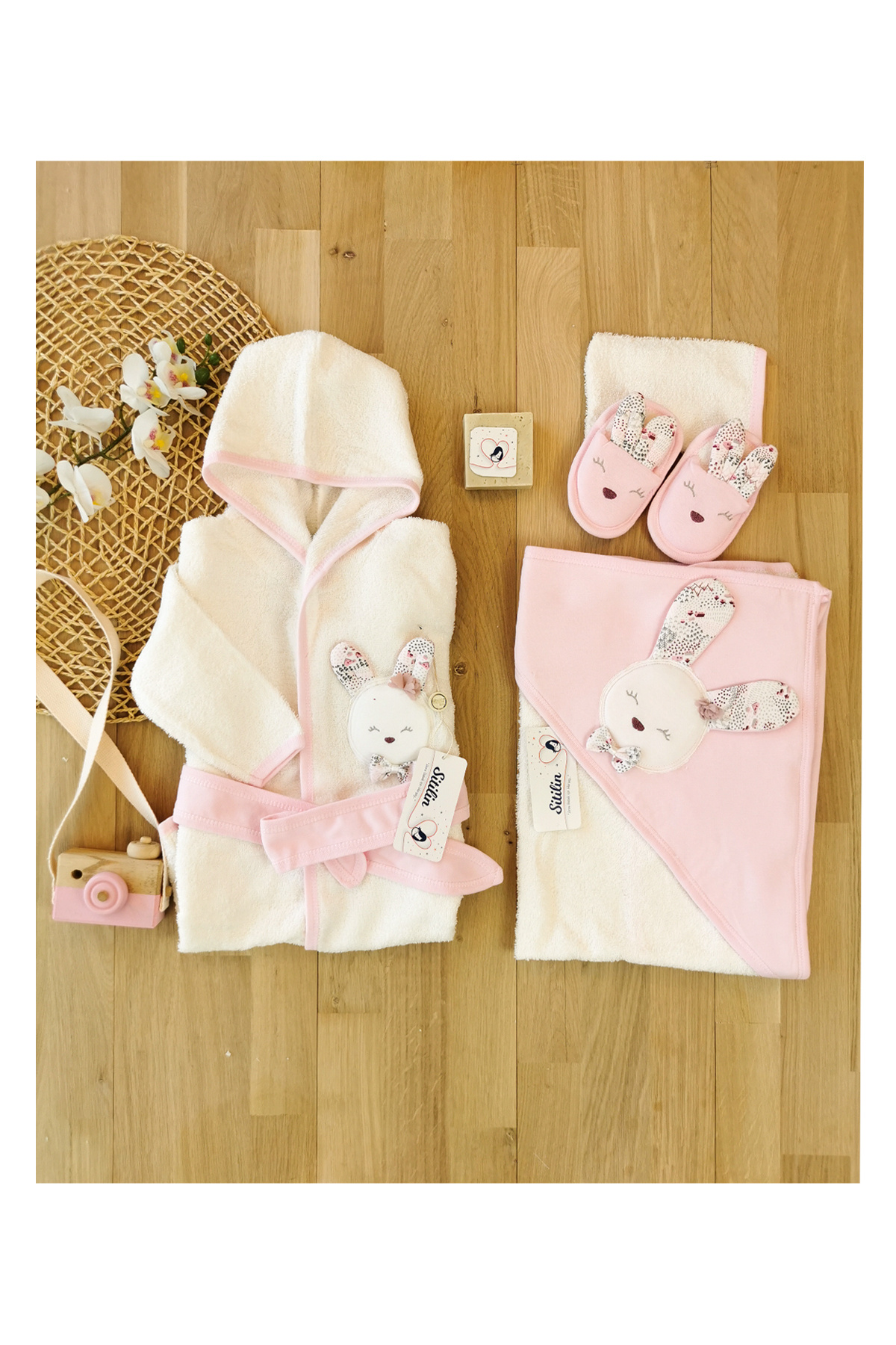 Sitilin Kız Bebek Tavşan 5 Li Havlu Bornoz Seti Stl4498 fotoğrafı 3 (önizleme)