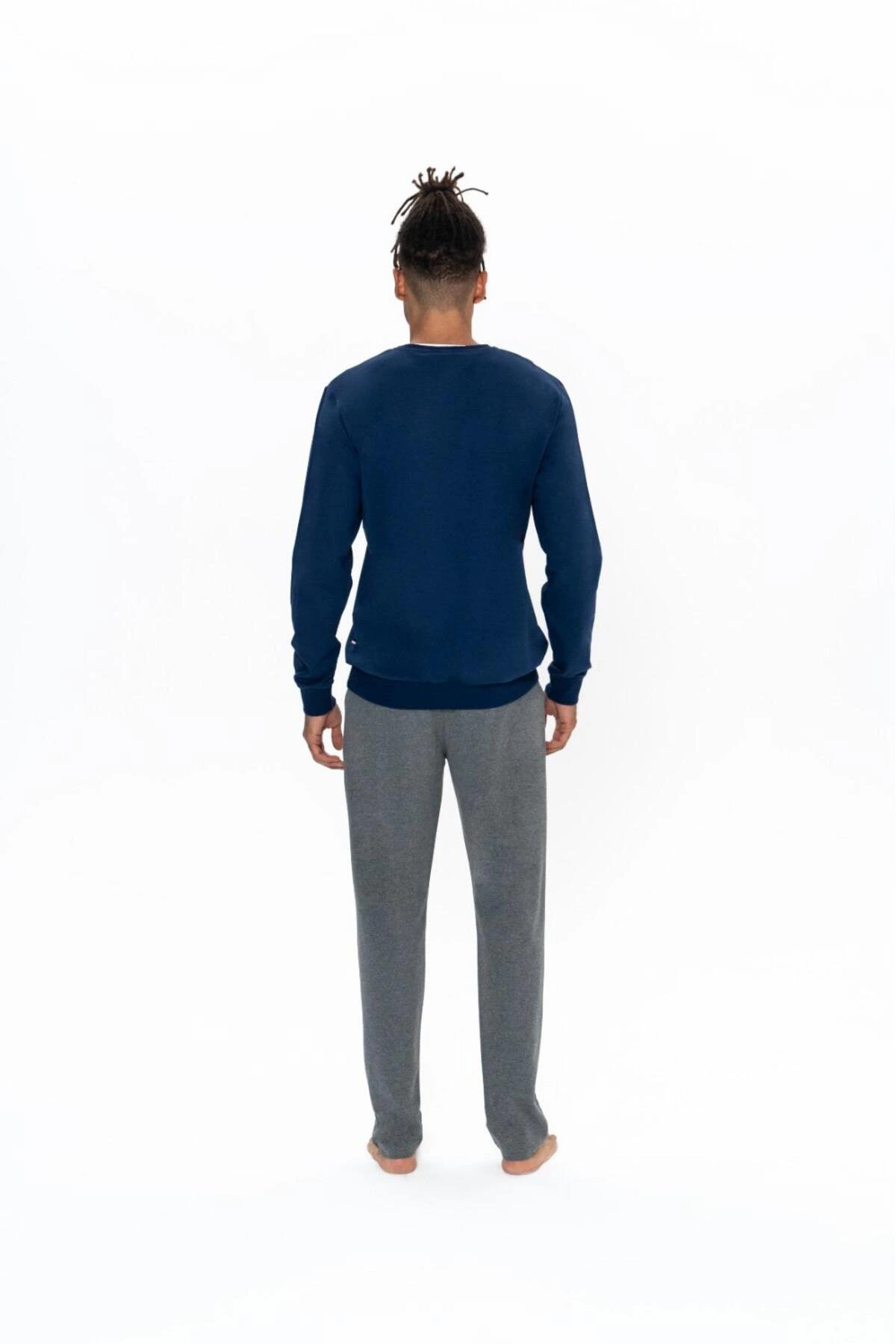 ست پیژامه و لباس خواب مردانه یقه گرد | یو اس پولو U.S. Polo Assn. 18822 TR - تصویر 4