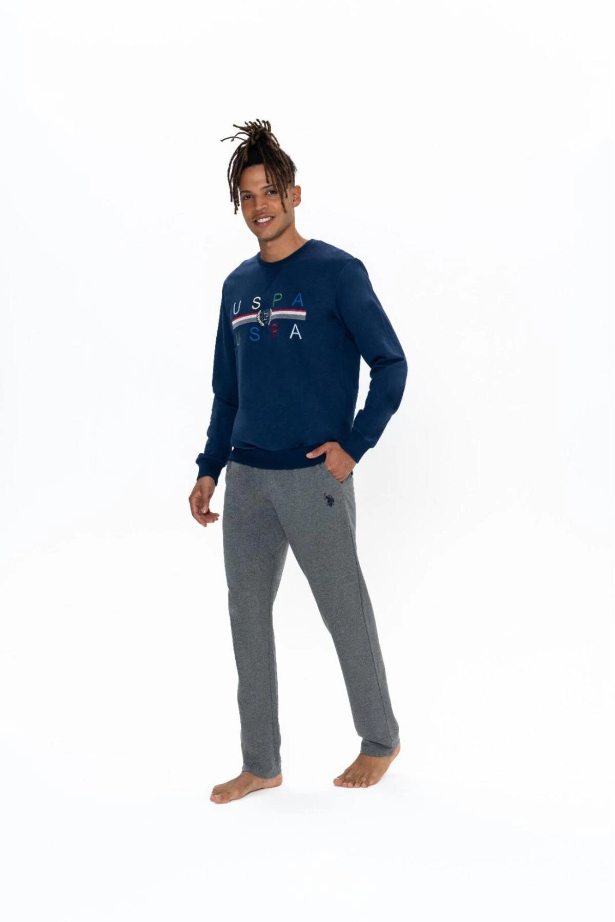 ست پیژامه و لباس خواب مردانه یقه گرد | یو اس پولو U.S. Polo Assn. 18822 TR - تصویر 3