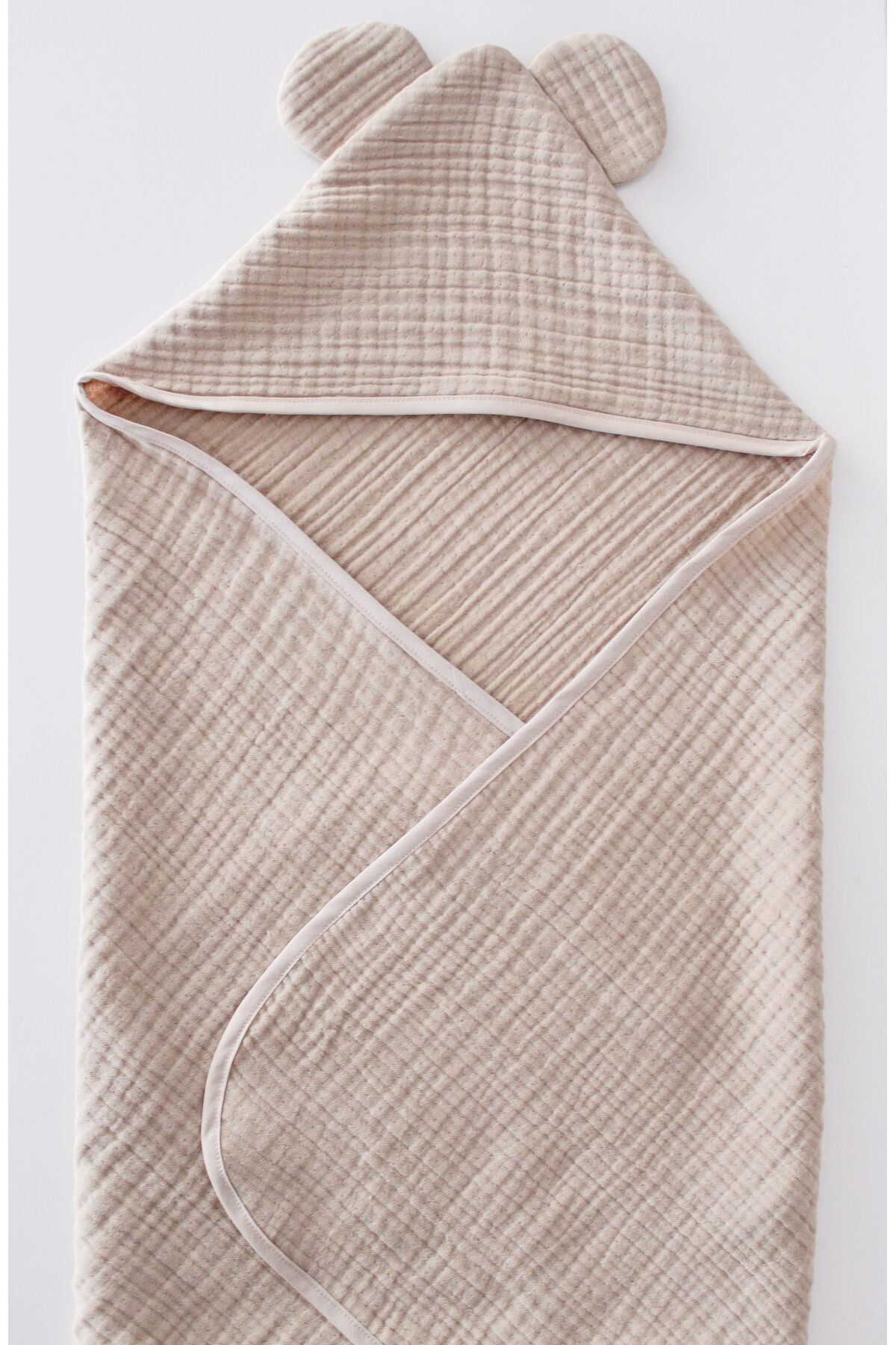 O&G Collection Kum Beji %100 Pamuklu Organik 4 Katlı Multi Müslin Bebek - Çocuk Havlu / Bornoz / Deniz fotoğrafı 2 (önizleme)