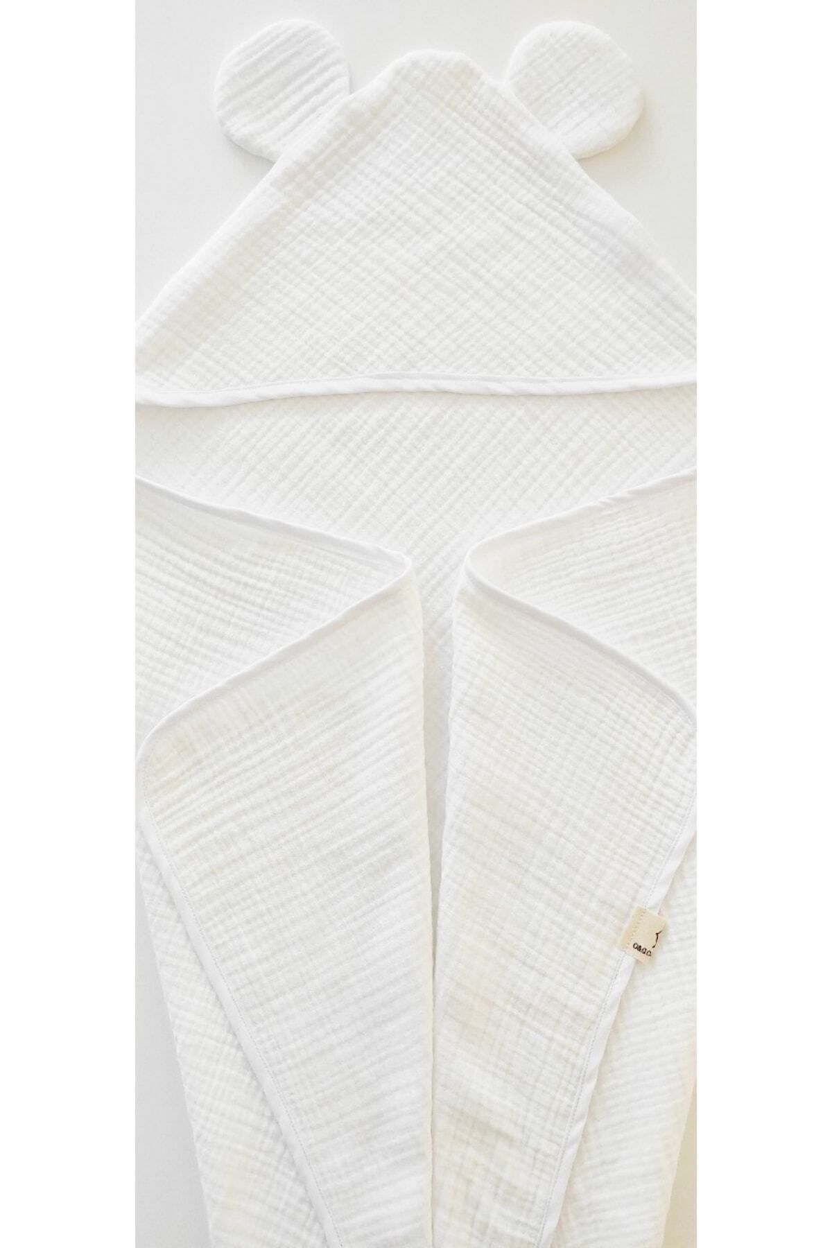 O&G Collection %100 Pamuklu , Organik 4 Katlı Multi Müslin Bebek / Çocuk , Bornoz / Havlu Banyo / Havuz / Deniz fotoğrafı 2 (önizleme)