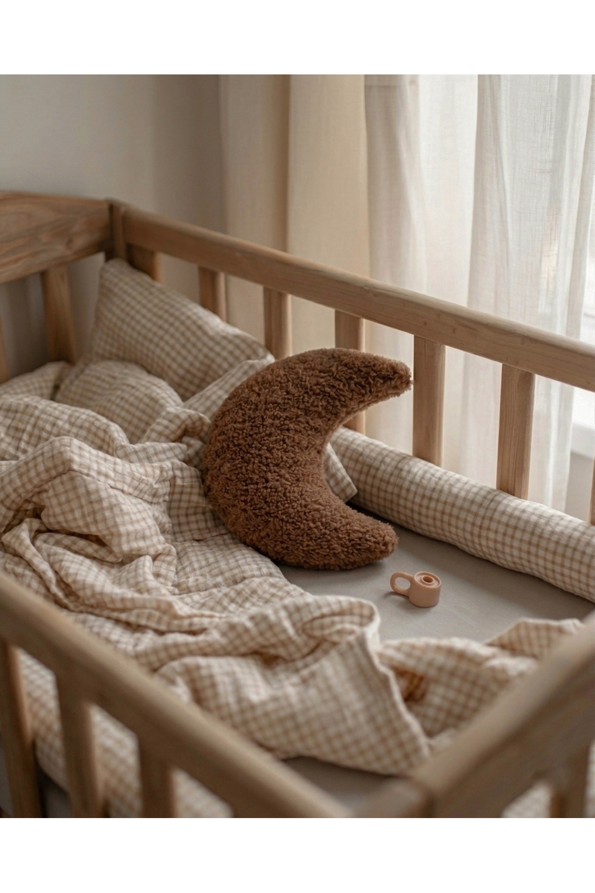 vivimade Teddy Moon Ay Yastık Bebek Çocuk Odası Kahverengi fotoğrafı 6 (önizleme)