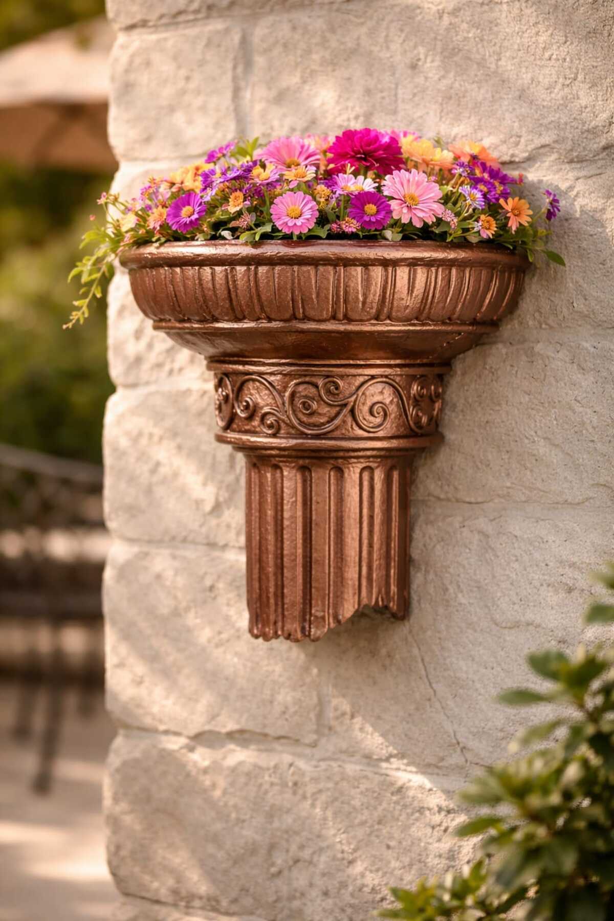 Wall Pot Large Size 30cm Roman Column Design Flower Pot Vase Custom Design Handmade Decorative Flower Pot