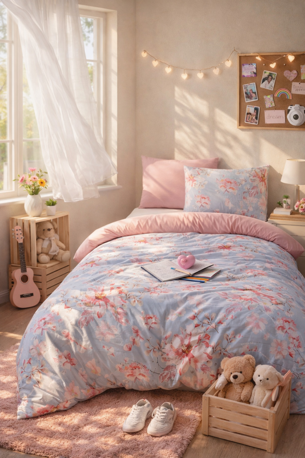 MyStory Home Lastikli Çarşaflı Tek Kişilik Nevresim Takımı ROSE fotoğrafı 2 (önizleme)