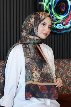 AFVENTE Paisley Desen Kahverengi Soft Pamuk Şal