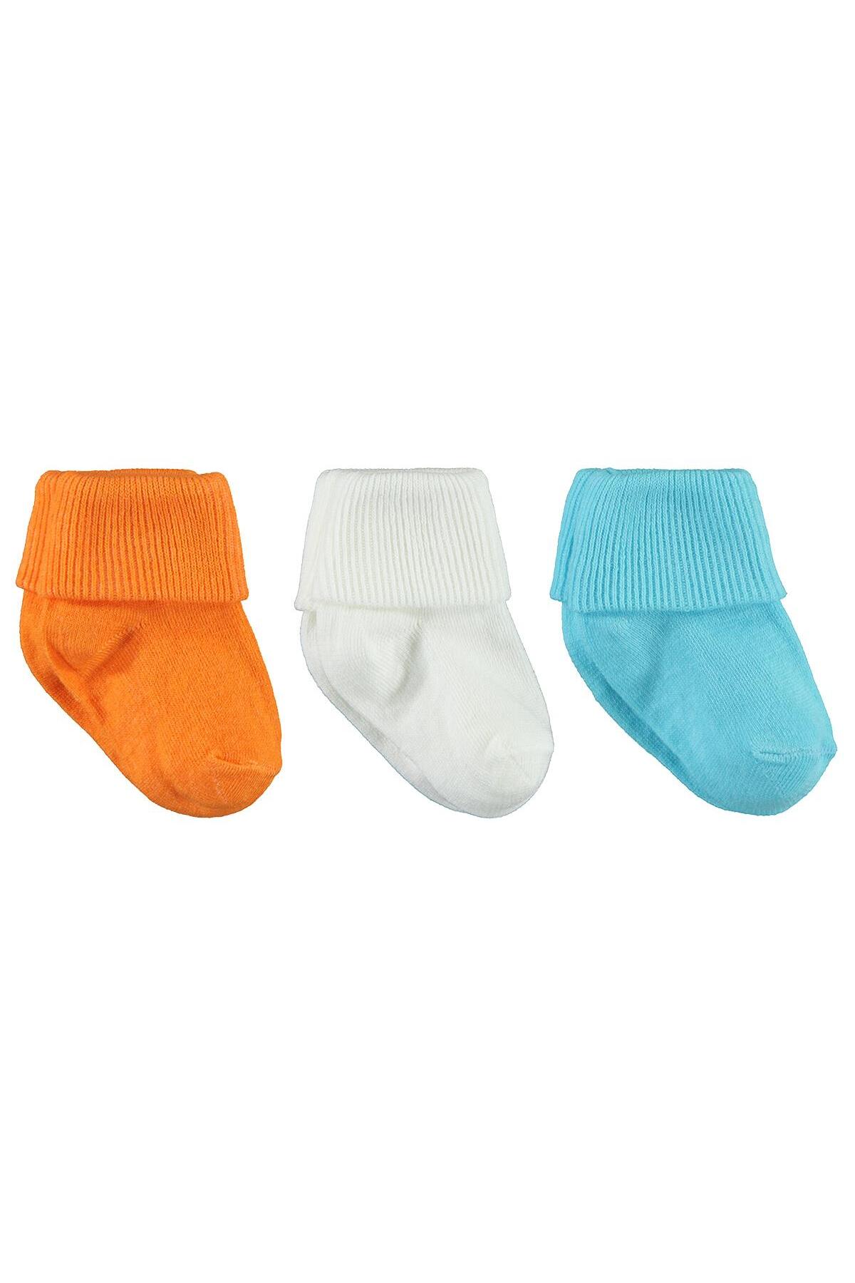 Civil Baby Bebek 3'lü Çorap Set 0-24 Ay Turuncu fotoğrafı 4 (önizleme)