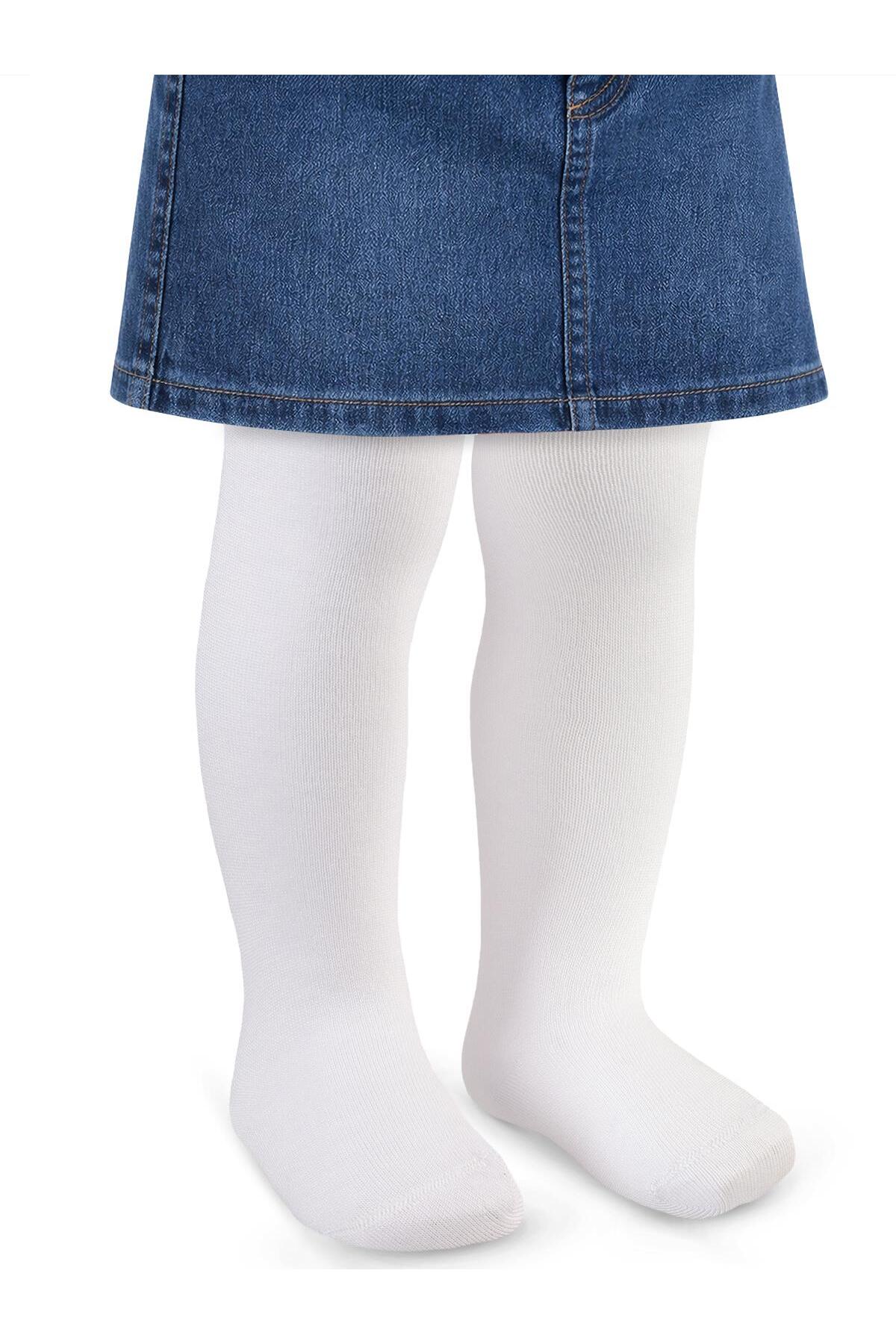 Civil Baby Kız Bebek Bambu Külotlu Çorap 1-12 Ay - Beyaz 1-3 Ay fotoğrafı 4 (önizleme)