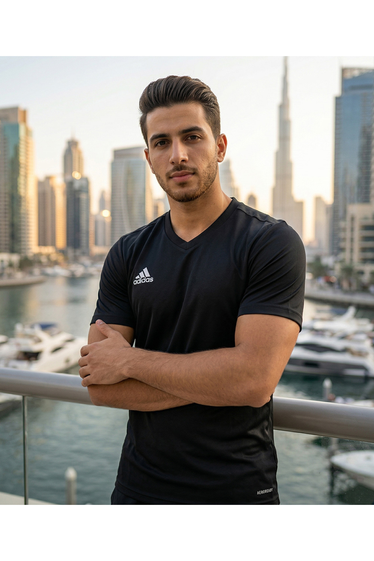 1_org_zoom تیشرت adidas آدیداس رنگارنگ یقه هفت پارچه ای با بافت نرم اورجینال - تصویر 1