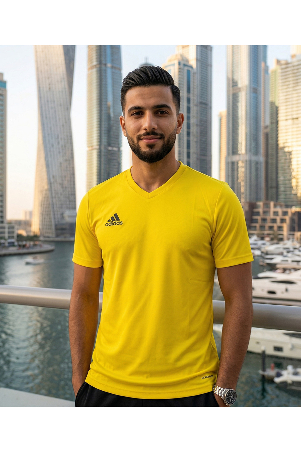 1_org_zoom تیشرت adidas آدیداس رنگارنگ یقه هفت پارچه ای با بافت نرم اورجینال - تصویر 1