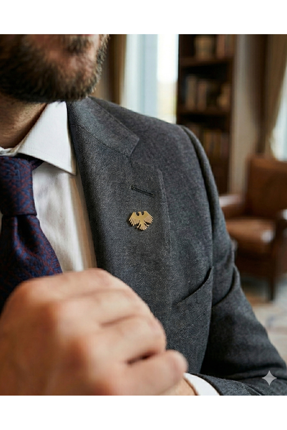 Golden Eagle Badge – Syria's New Symbol gold Metal Lapel Badge A300064