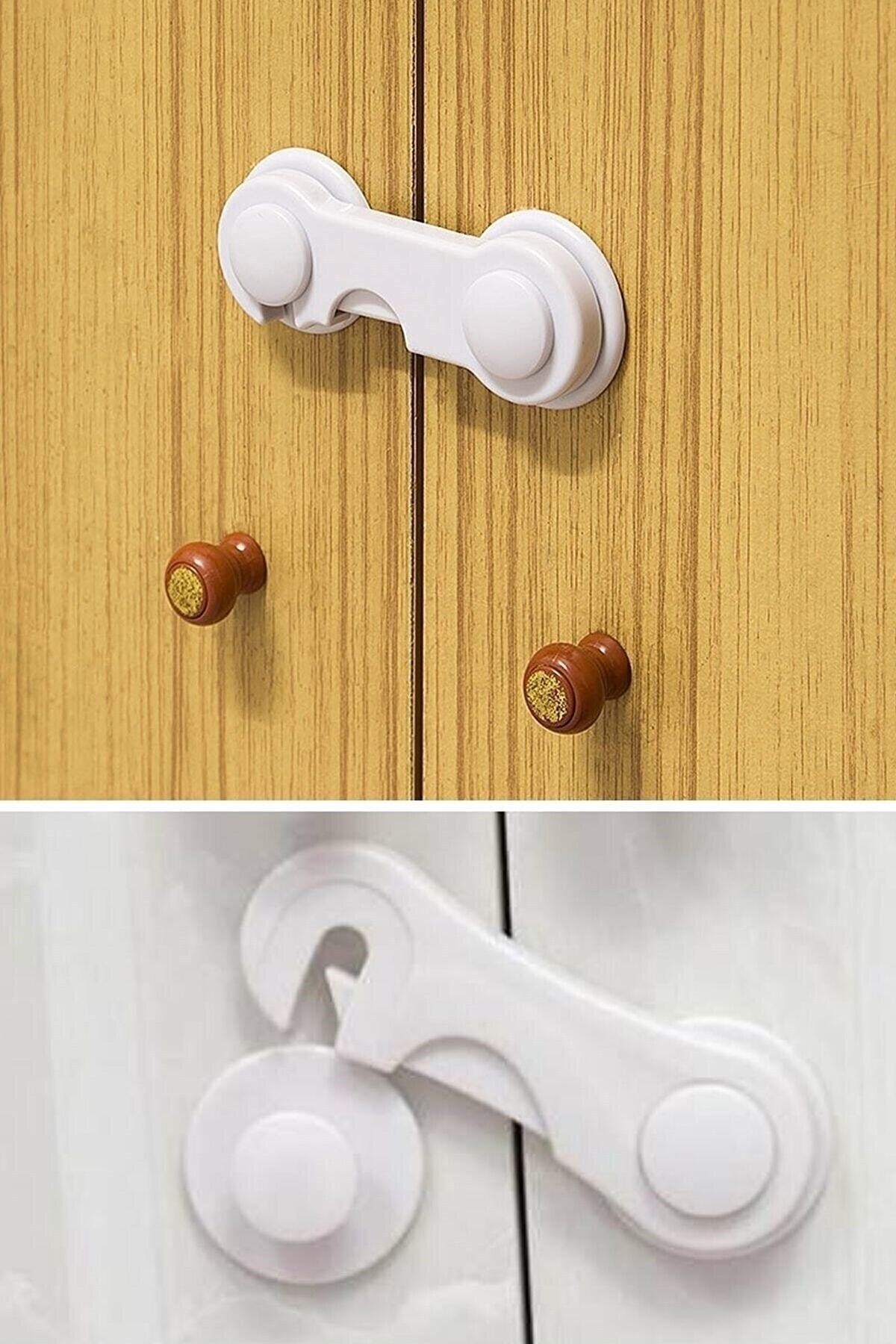 Miningaa 2 Adet Montajsiz Çift Kapaklı Dolap Kilidi Bebek Koruyucu Ve Kilit Bebek Güvenlik Kiti fotoğrafı 6 (önizleme)