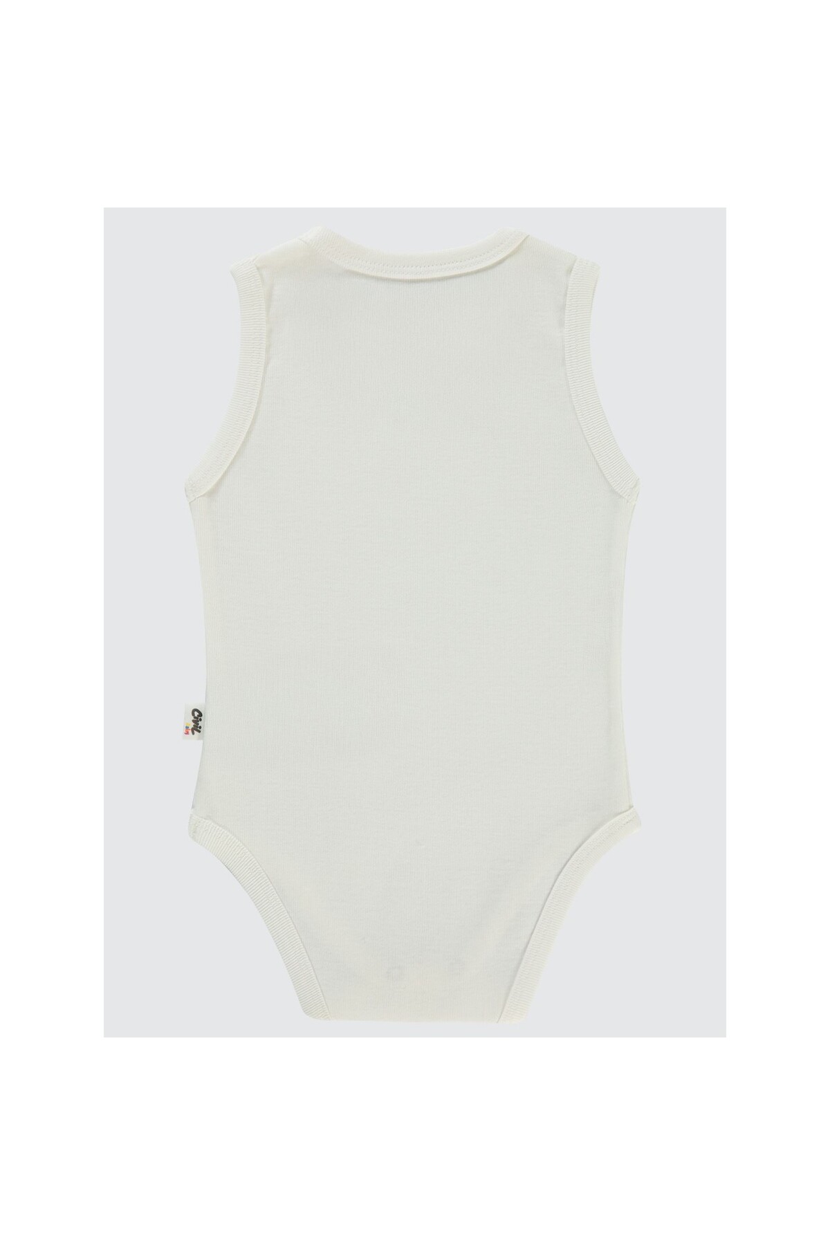 Civil Baby 5 li Düz Basic Sıfır Kol 3-9 Ay Çıtçıtlı Badi - Beyaz 6-9 Ay fotoğrafı 5 (önizleme)