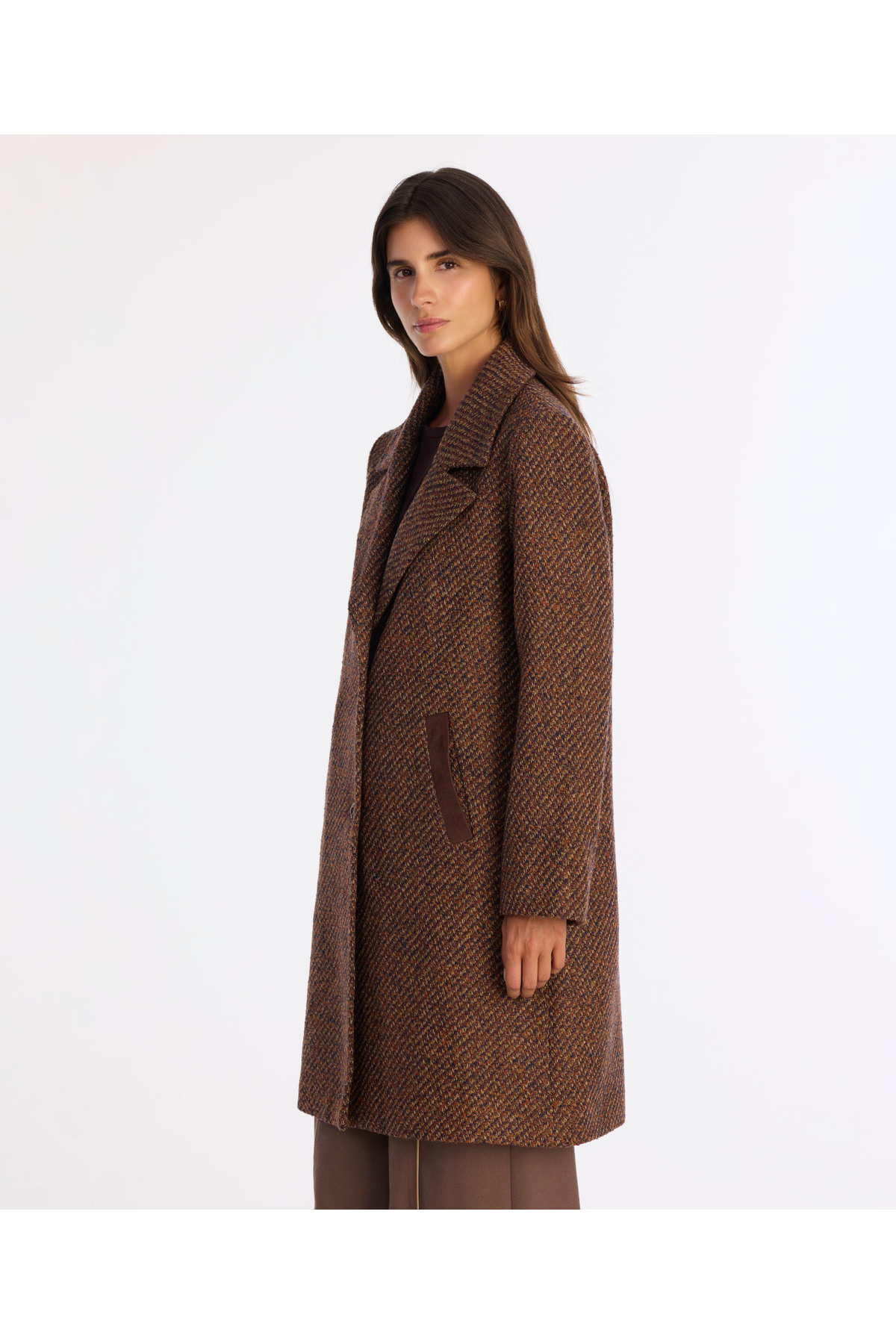 Yargıcı  Regular Ceket Yaka Uzun Kol Palto - Görsel 4