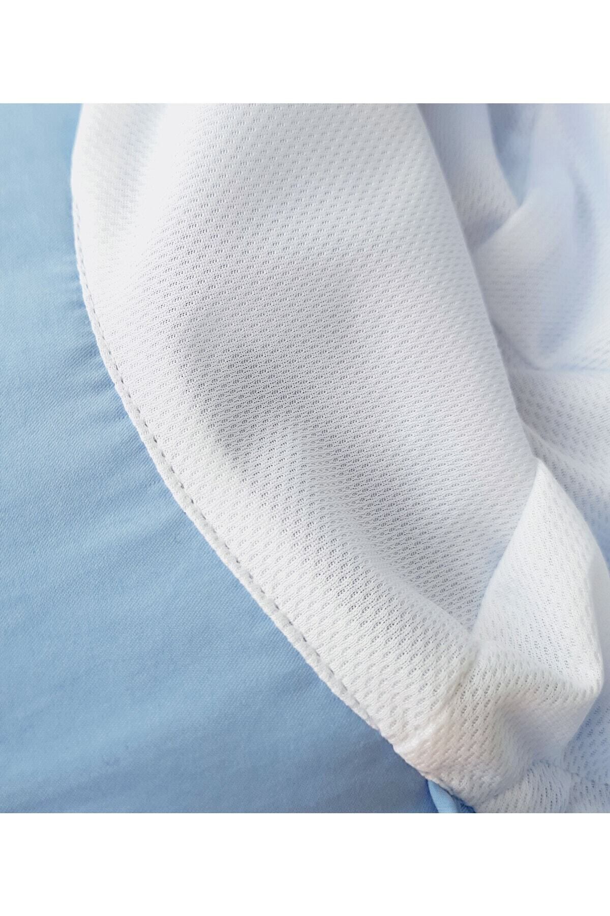 yorni Mavi, Ense Korumalı, Boyundan Bağlamalı, Lastikli Ayar Tokalı, Çocuk Bebek Güneş Şapka fotoğrafı 6 (önizleme)