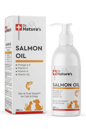 Dr. Nature's Kedi Omega 3 Somon Yağı 150 ml – Deri ve Tüy Sağlığı Destekleyic...