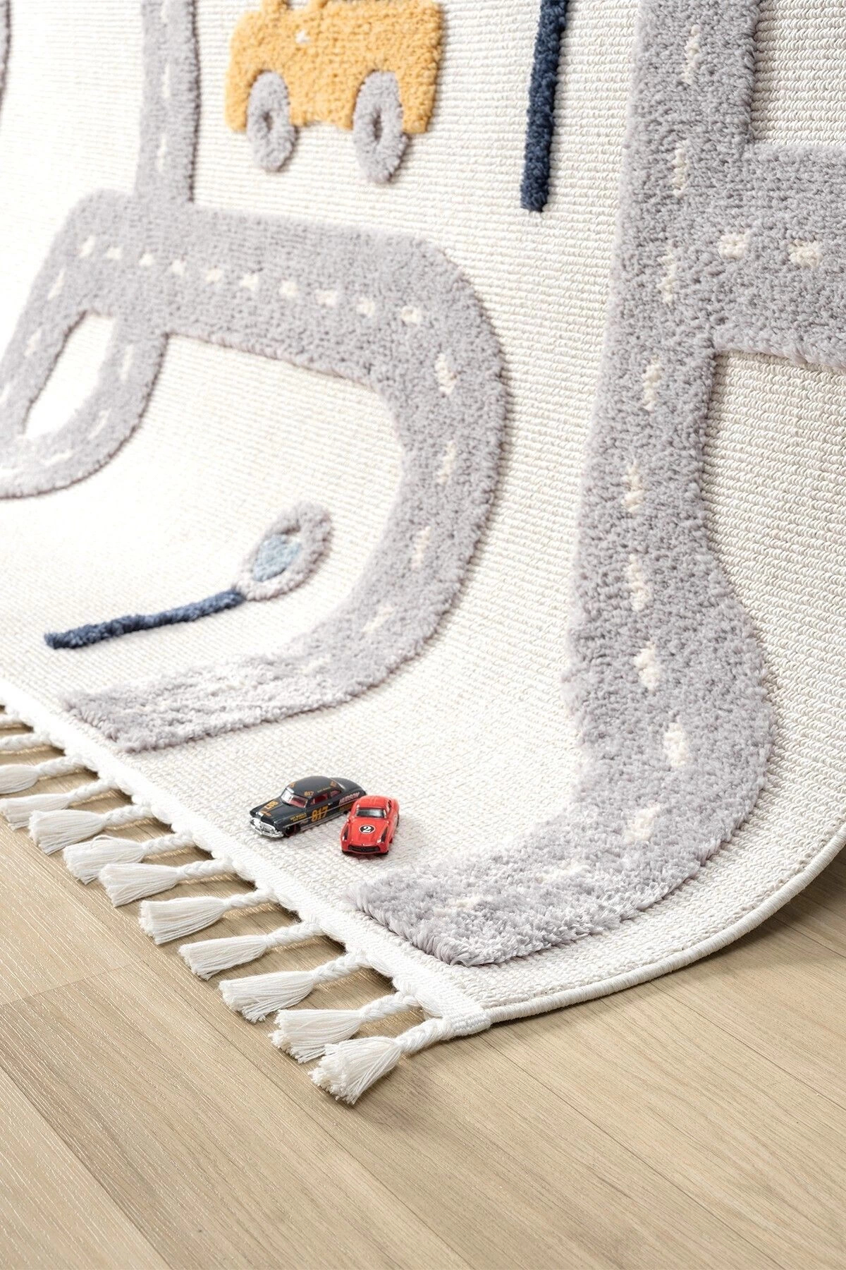 Eliz Home Yumuşak Renkli Bukleli Araba Yolu Dokuma Halı Bebek Odası Çocuk Odası Genç Odası Halısı 8 fotoğrafı 2 (önizleme)