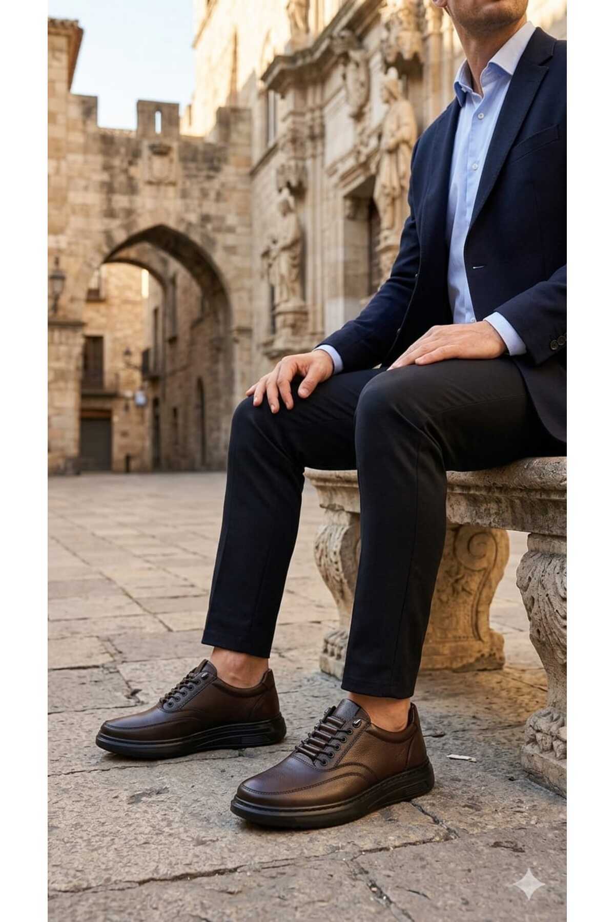 By Oxford Erkek Günlük Hafif Poli Dikişli Taban Yürüyüş Garantili Spor AYAKKABI görsel 3