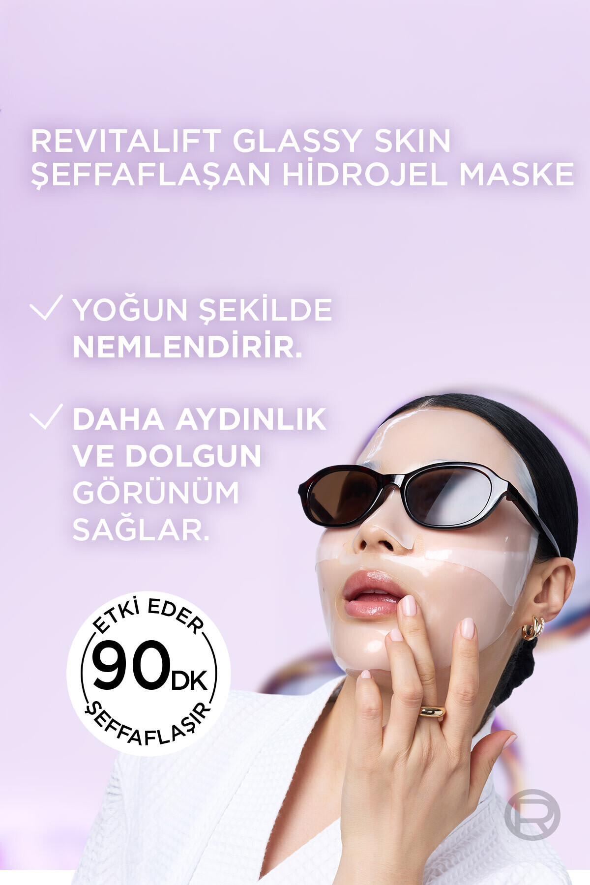 3 'lü Revitalift Glassy Skin Cam Cilt Görünümü Etkili Şeffaflaşan Işıltı & Nem Veren Hidrojel Maske — PKTREVGLASSYMASKE — تصویر 5 از 9