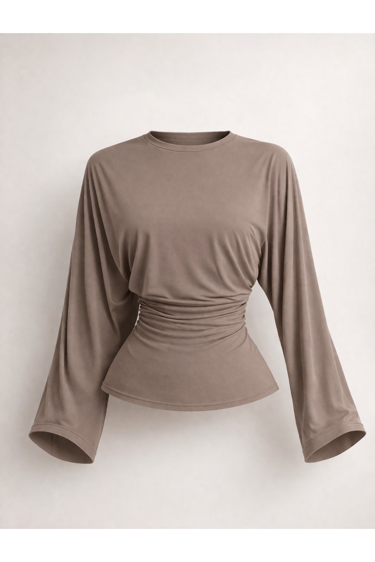 Hira Clothing  Viskon Pamuk Tesettüre Uygun Yazlık Bel Oturtmalı Likralı Doğal Bluz\T-Shirt\Top - Görsel 2