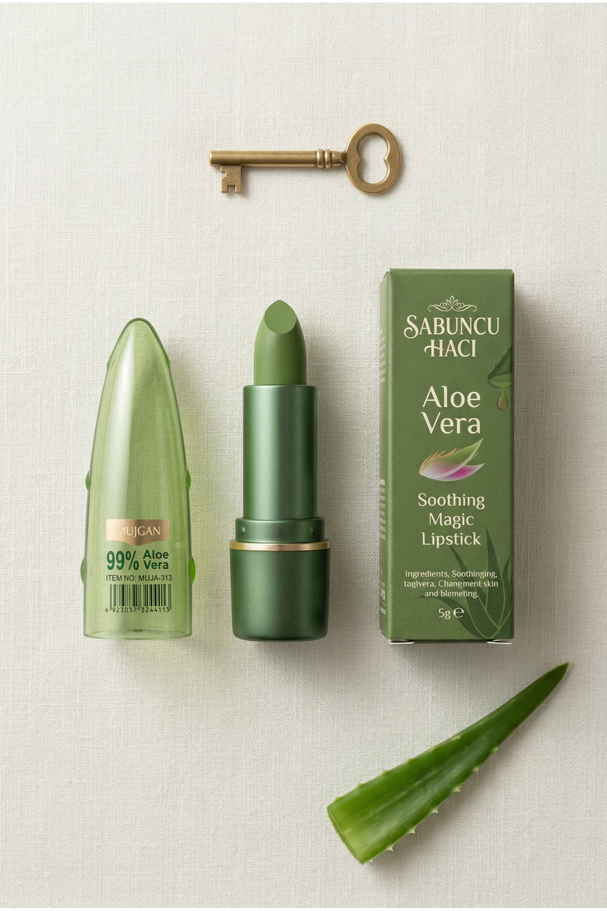 Aloe Vera Jel Sihirli Ruj – Dudak Nemlendirici ve Doğal Renk Veren Lipstick — سبز TRSHMMSHZRK000073 — تصویر 5 از 8
