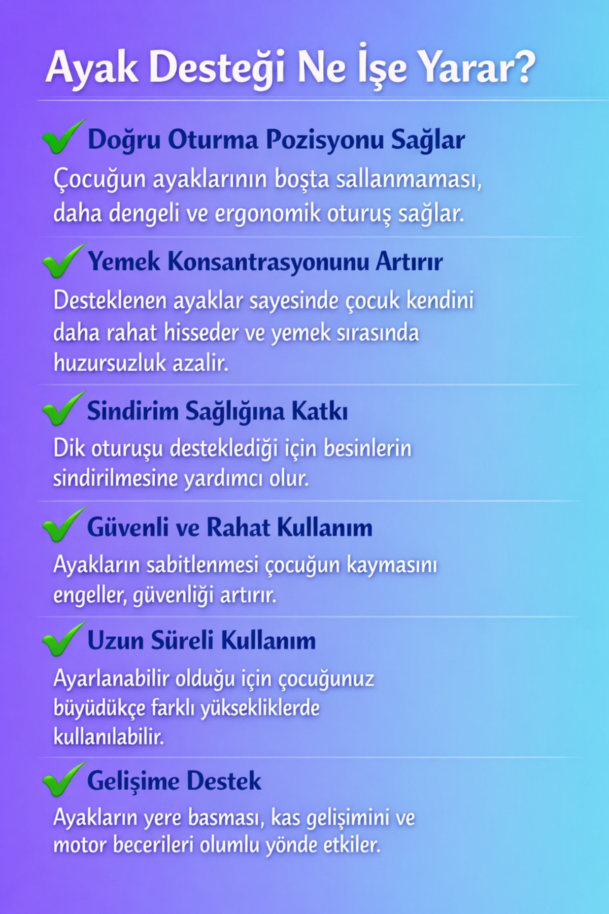K&G foot rest Mama Sandalyesi Ayak Koyma Dayama Desteği fotoğrafı 2 (önizleme)