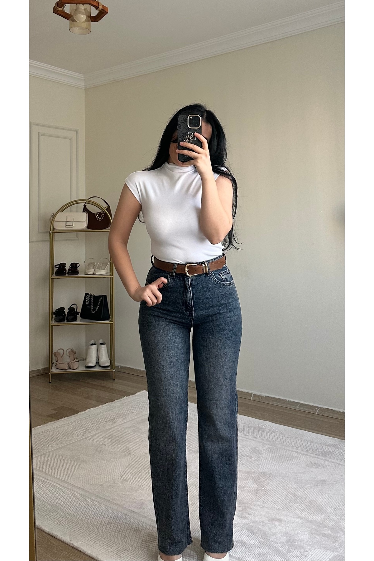 YELZEY BUTİK  Premıum Classic Yüksek Bel Jean