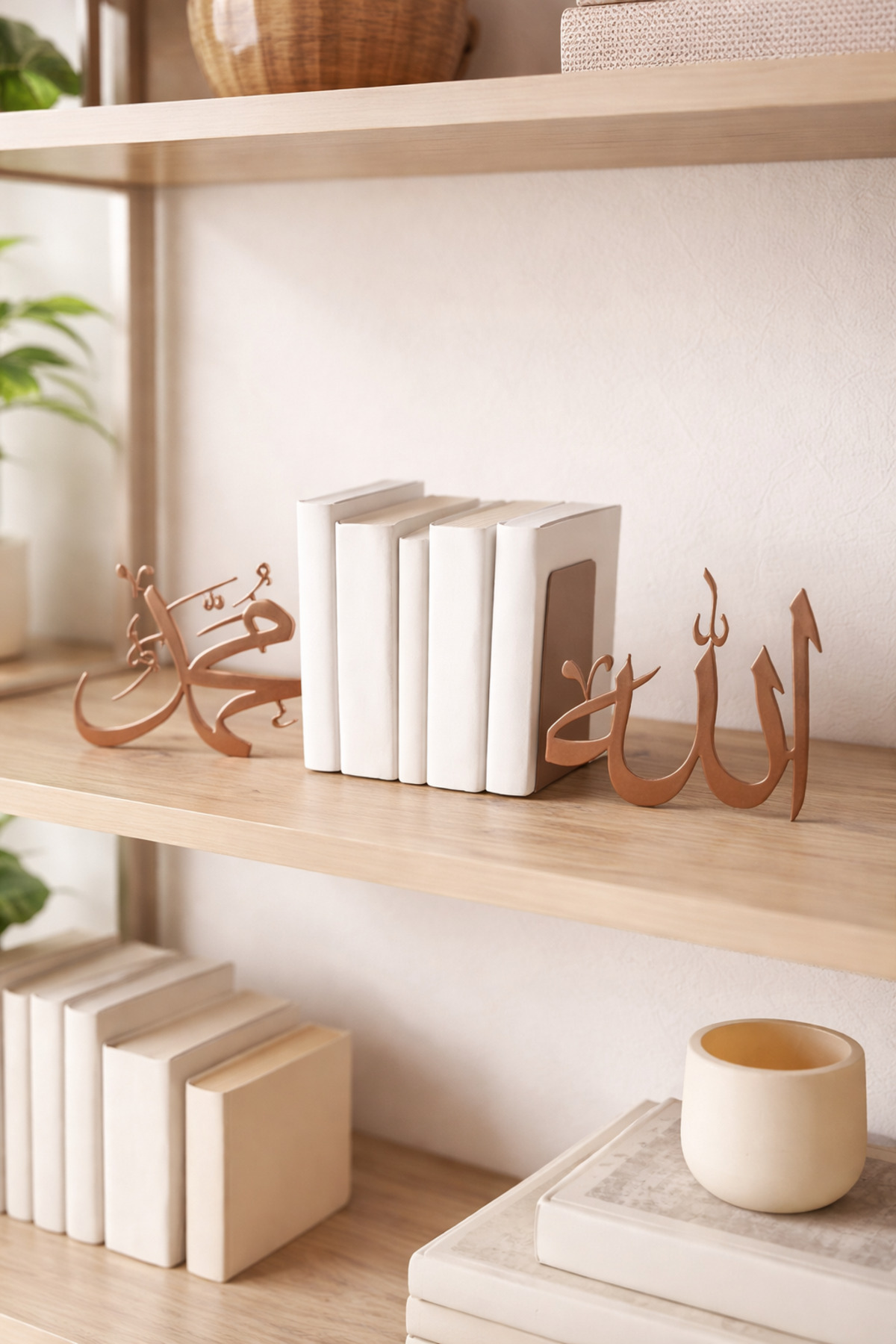 MATTE COPPER Allah Muhammad Religious Decor Islamic Metal Book Support Book Holder Home And Office Decorative