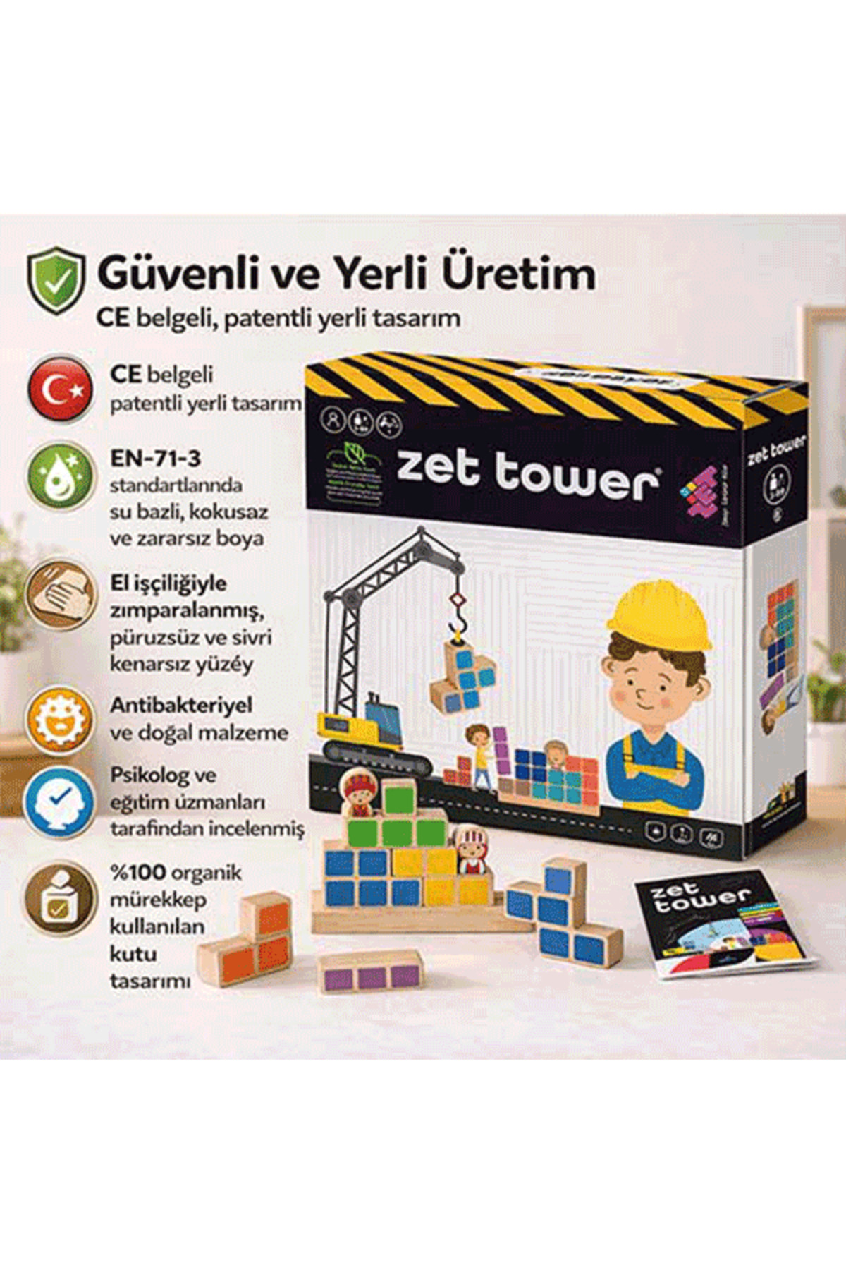 TÜZDER Zet Tower (Küçük Mühendisler) Zeka ve Akıl Oyunu 3+ Yaş 1+ Oyuncu fotoğrafı 2 (önizleme)
