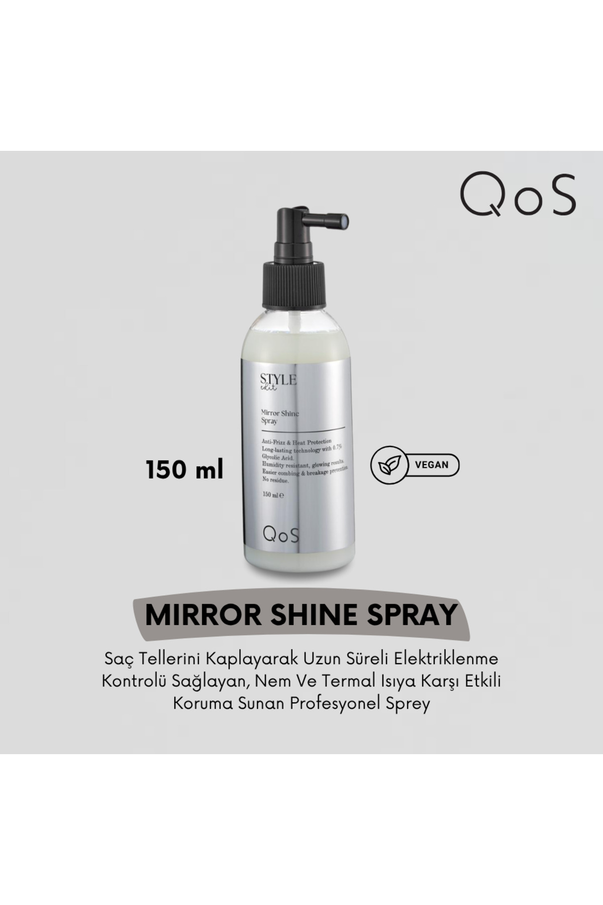 QOS محافظ حرارتی ضد حساسیت STYLE EDIT MIRROR SHINE 150ML — Qos-s-001