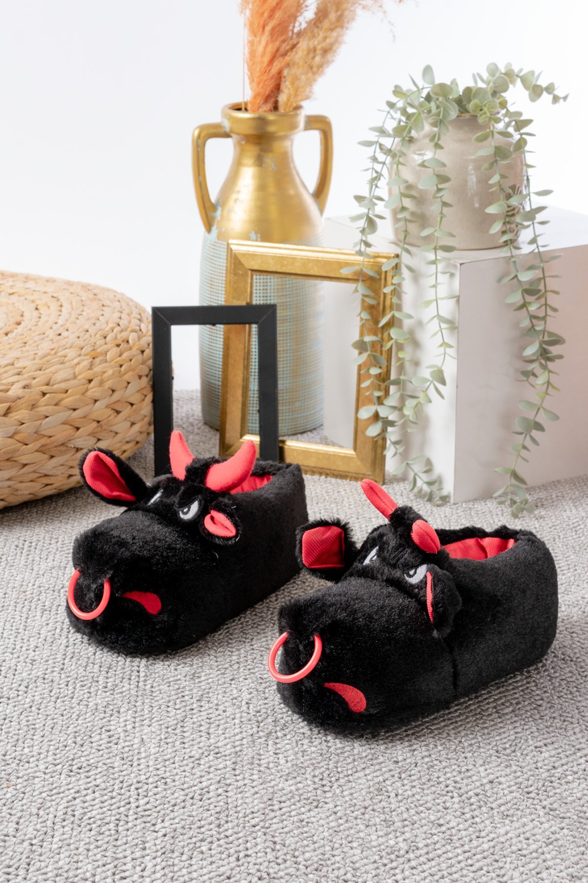 Slipcat Unisex Hayvanlı Panduf Ev Ayakkabısı Ses Yapmaz Taban görsel 2