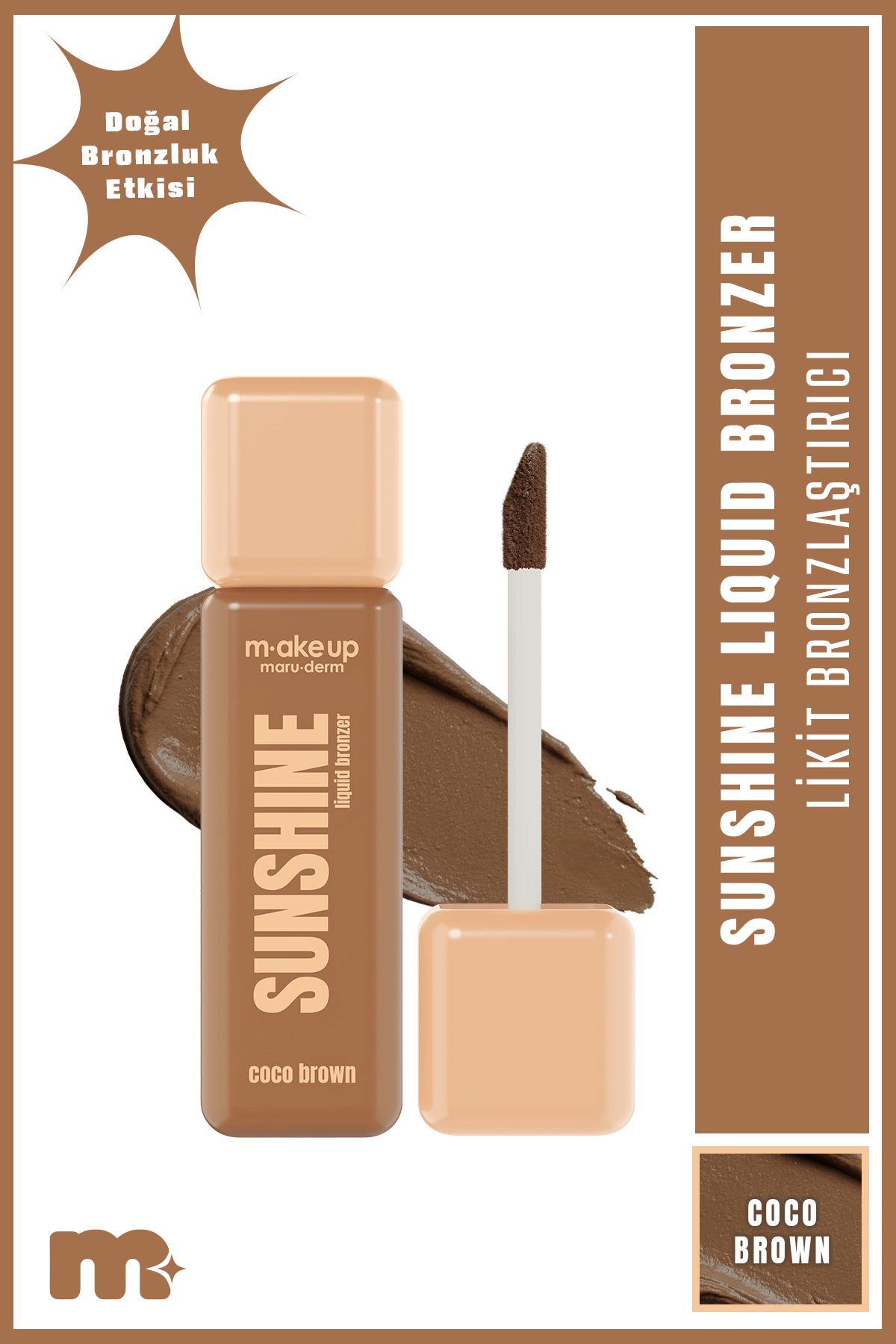 Maru.Derm make up maruderm Yoğun Pigmentli Likit Bronzer – Liquid Bronzer Coco Brown