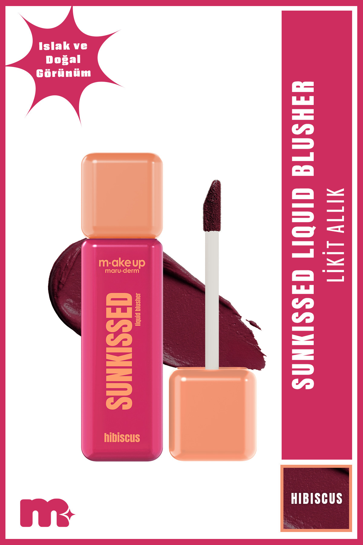 Maru.Derm make up maruderm Yoğun Pigmentli Likit Allık – Liquid Blush Hibiscus - Fiyatı, Yorumları