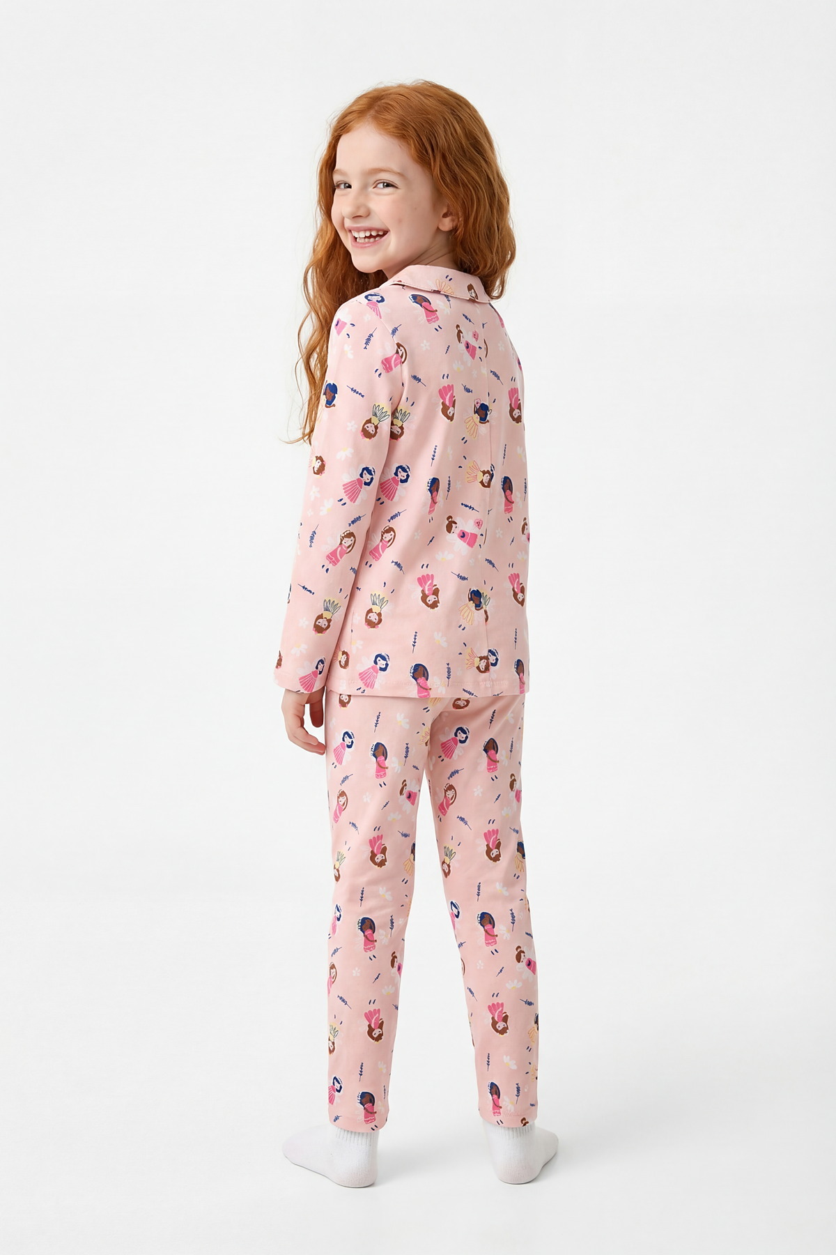 Penti Açık Pembe Kız Çocuk Fairy Uzun Kollu Düğmeli Pamuklu Gömlek Pijama Takımı fotoğrafı 2 (önizleme)