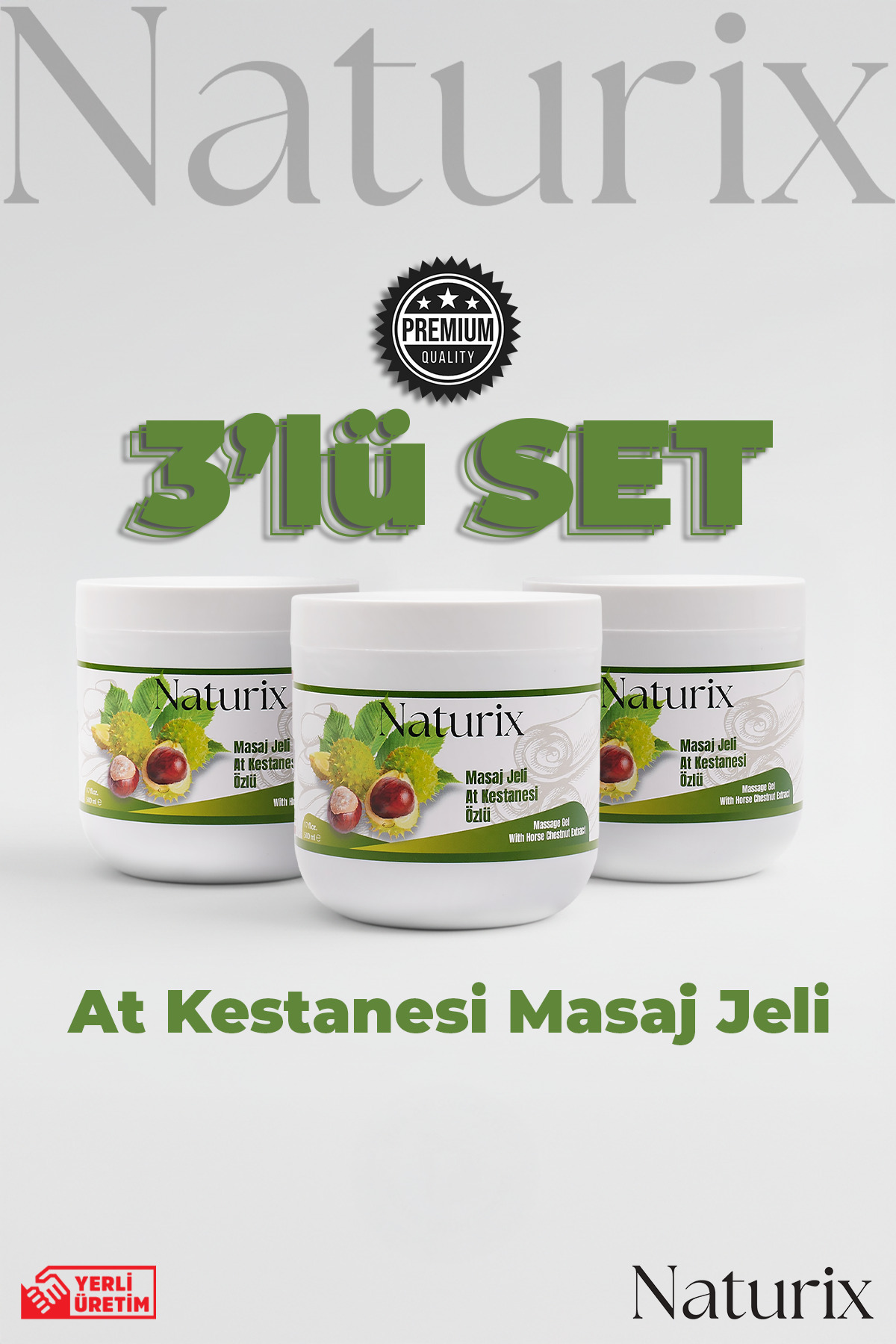 Naturix At Kestanesi Masaj Jeli 500 Ml 3'lü Horse Chestnut Masaj