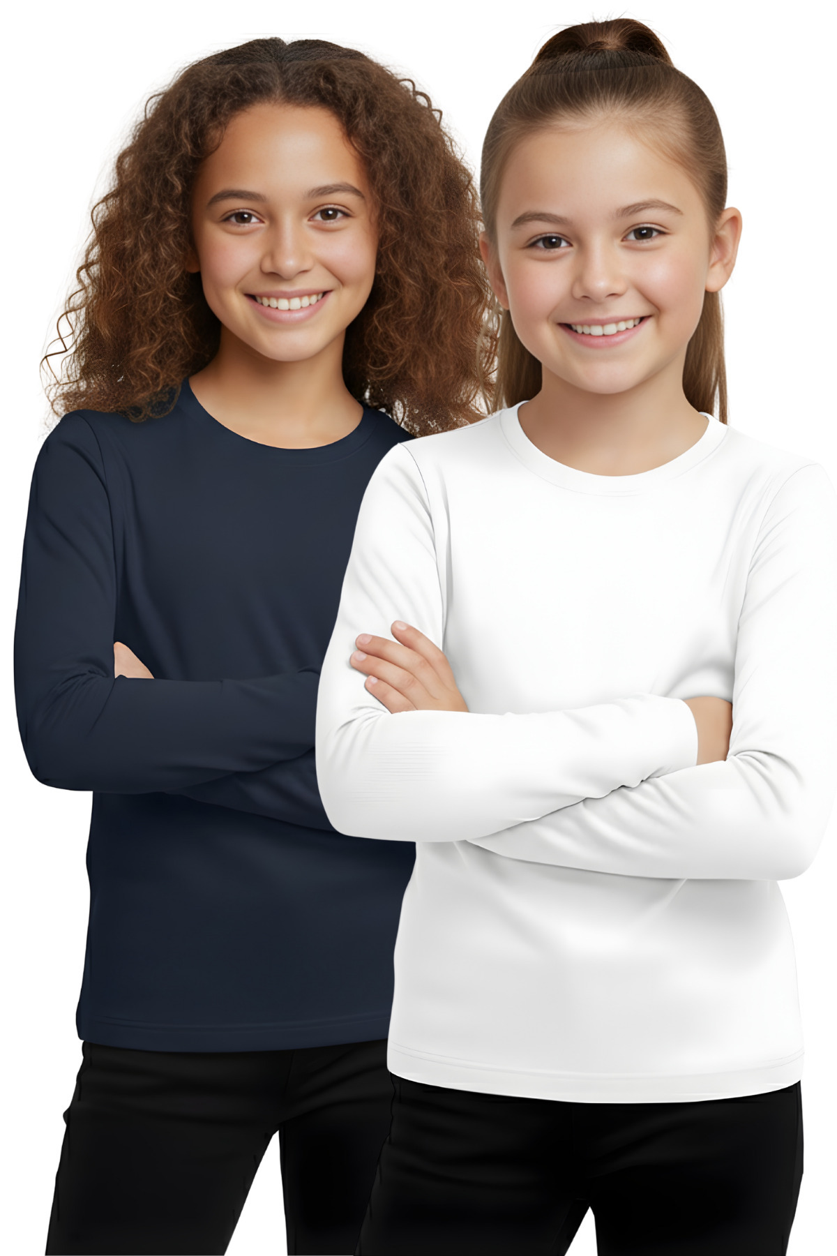 MK Mukko Kids Çocuk Uzun Kollu Tişört - Kız Erkek Çocuk 10'Lu Set Basic Mevsimlik Üst Badi T-shirt fotoğrafı 3 (önizleme)