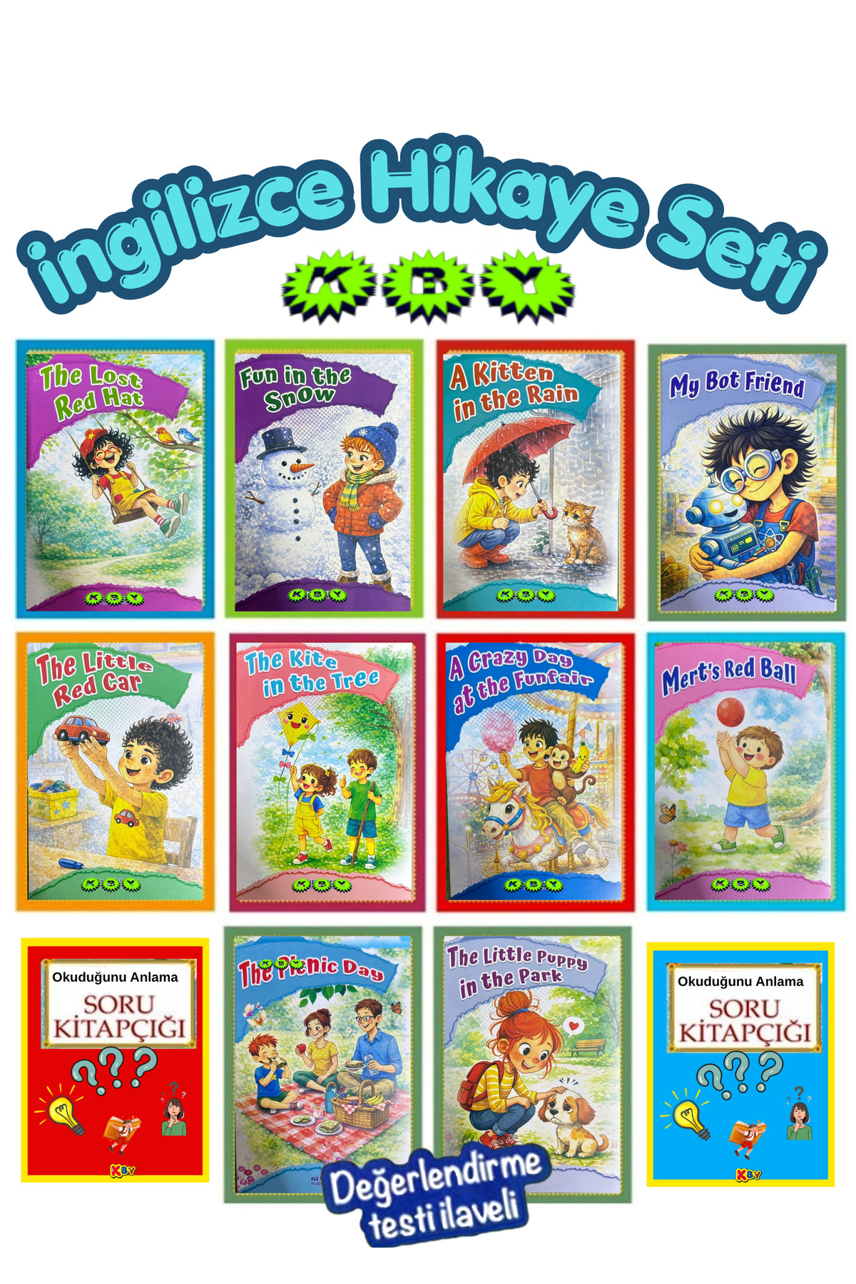 GÖNÜL YAYINCILIK Ingilizce Grade 2-3 Hikaye Seti( 10 Süper Kitap)+ Değerlendirme Testi fotoğrafı 2 (önizleme)